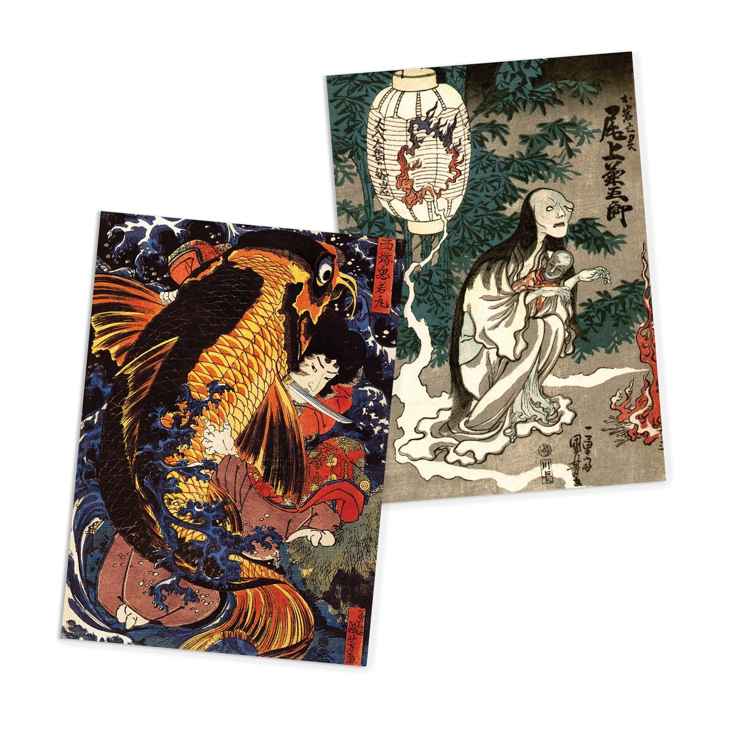 Japanese Ukiyo-e Art Postcards Set of 10 - Postcard Prints Pack Woodblock Art Print Aesthetic Hokusai Samurai Horror Geisha Cards Gift