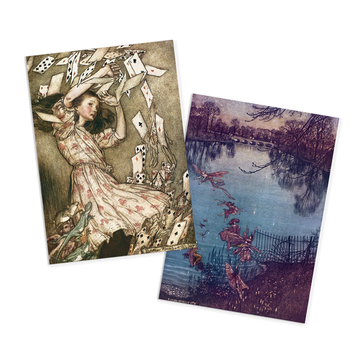 Fairy Tale Illustrations Art Postcards Set of 10 - Postcard Prints Pack Arthur Rackham Alice In Wonderland Fairies Fairy Mermaid Cards Gift
