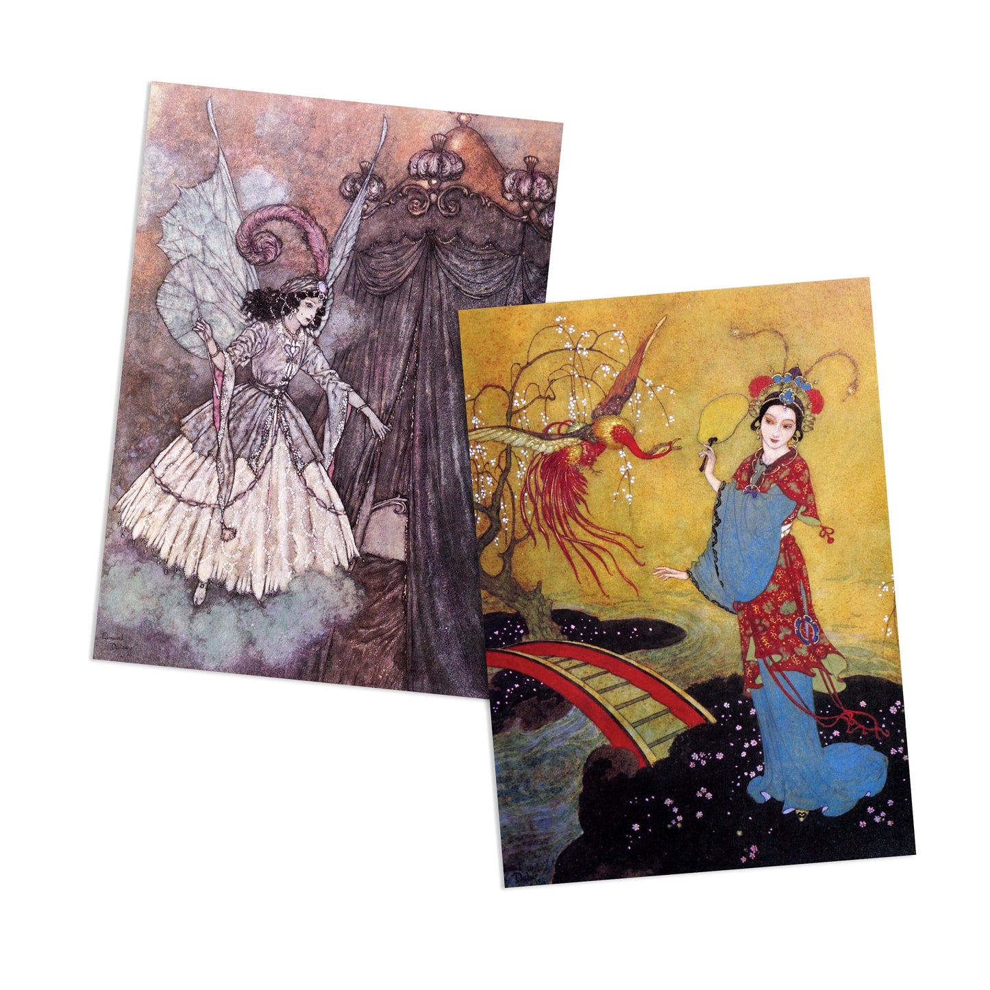 Fairy Tale Illustrations Art Postcards Set of 10 - Postcard Prints Pack Edmund Dulac Princess Pretty Beautiful Fairies Fairy Mermaid Cards