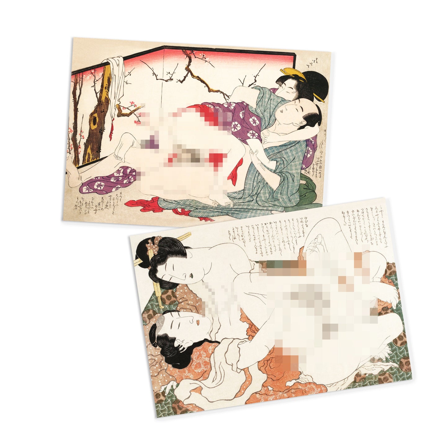 Shunga Erotic Japanese Ukiyo-e Art Postcards Set of 10 - Postcard Prints Pack Woodblock Art Print Hokusai Kitagawa Octopus Geisha Cards Gift