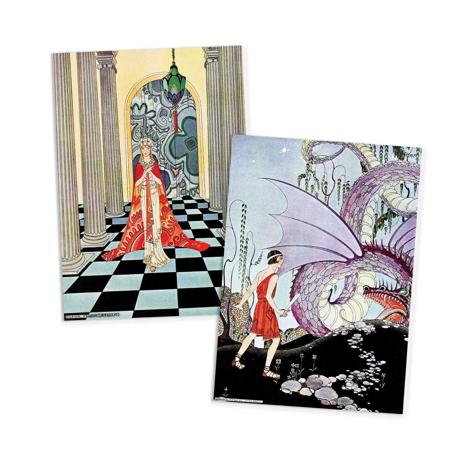 Fairy Tale Illustrations Art Postcards Set of 10 - Postcard Prints Pack Virginia Frances Sterrett Pretty Beautiful Tanglewood Tales Cards