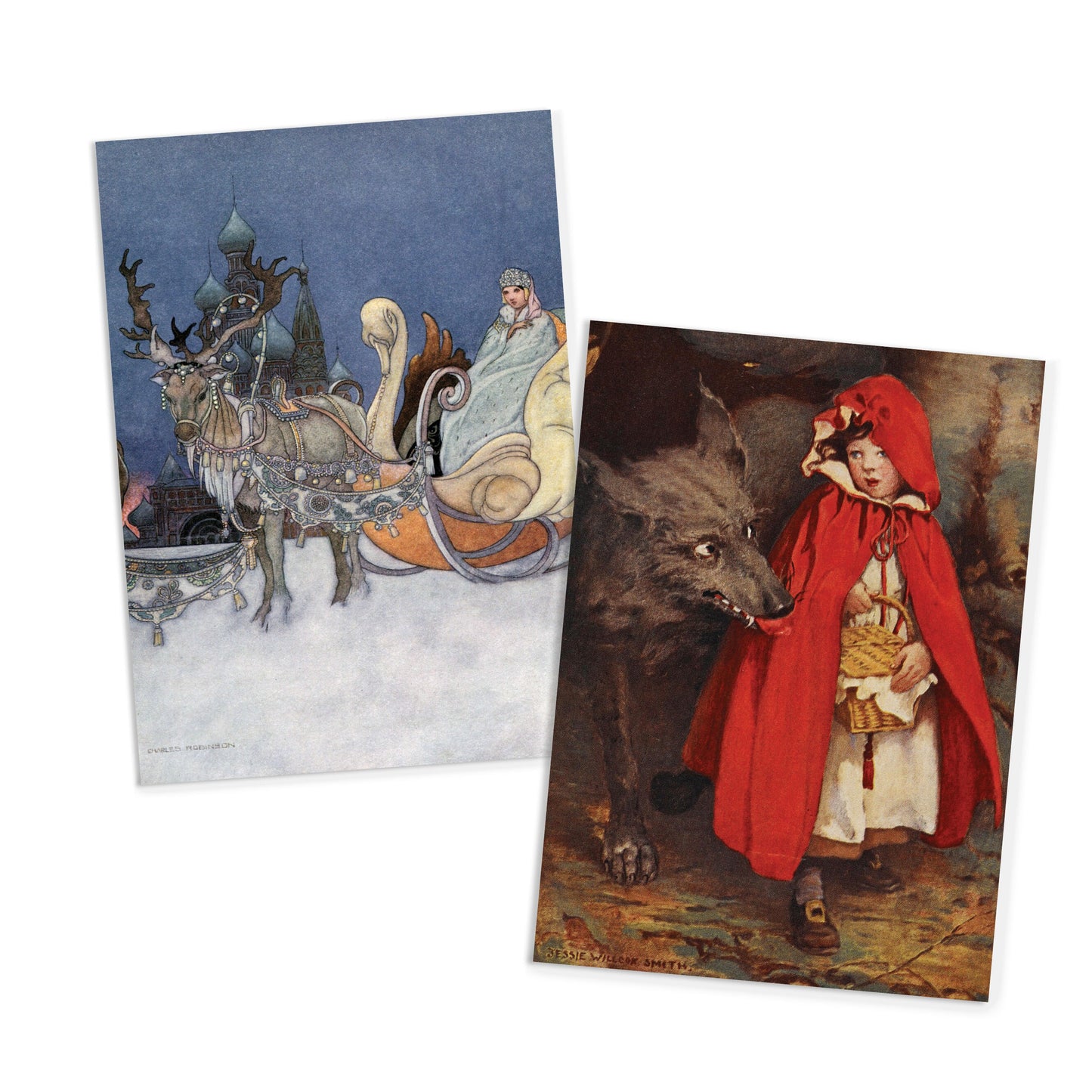 Fairy Tale Illustrations Art Postcards Set of 10 - Postcard Prints Pack Rackham Dulac Sterrett Alice In Wonderland Pretty Beautiful Cards