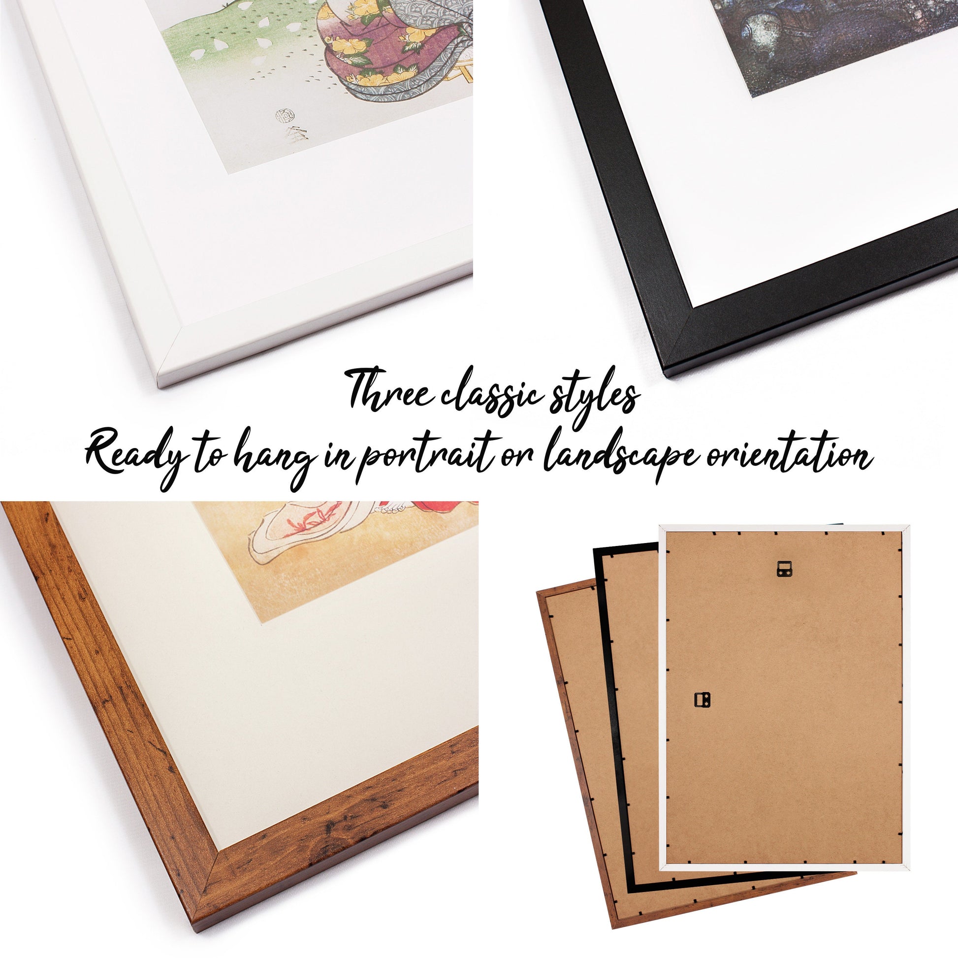 Japanese Woman Bijin Art Print Poster Woodblock Ukiyo-e Kuchi-e Kajita Hanko Framed Mounted Wall Geisha Maiko Kimono Elegant Landscape A3 A2