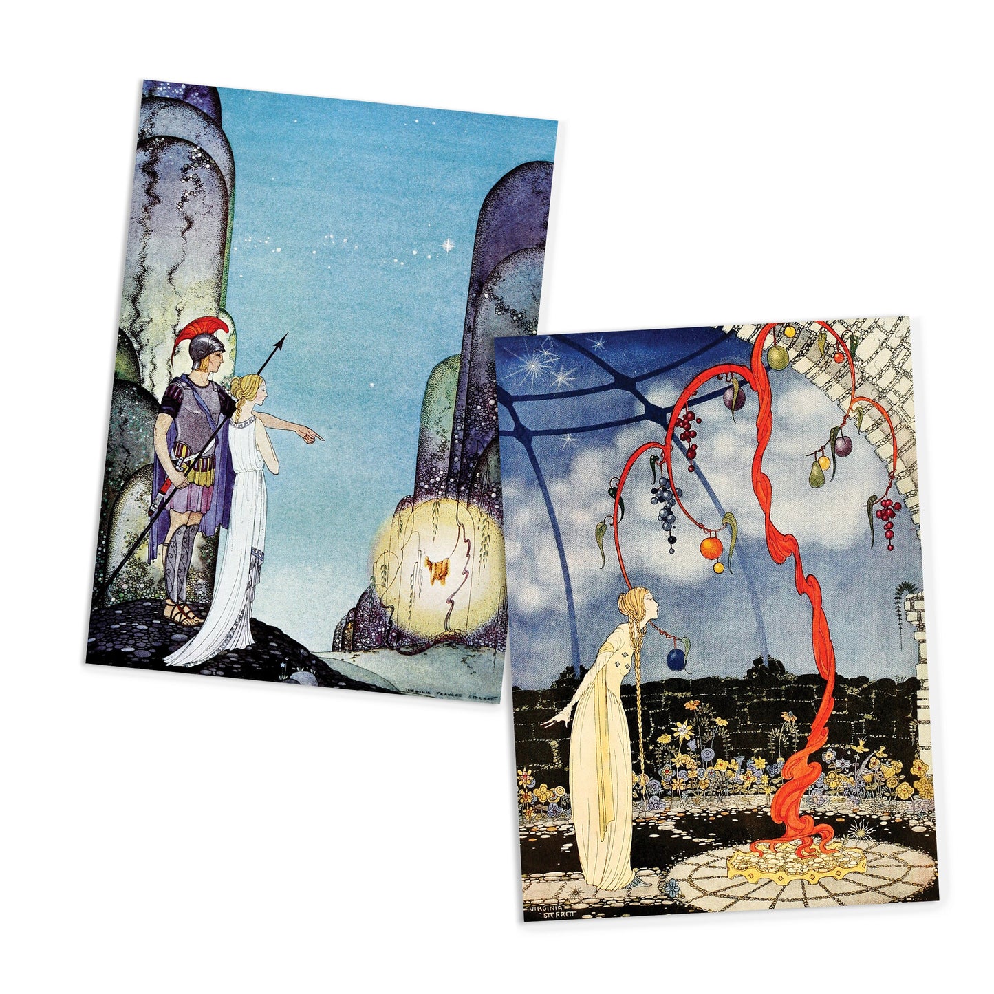 Fairy Tale Illustrations Art Postcards Set of 10 - Postcard Prints Pack Virginia Frances Sterrett Pretty Beautiful Tanglewood Tales Cards