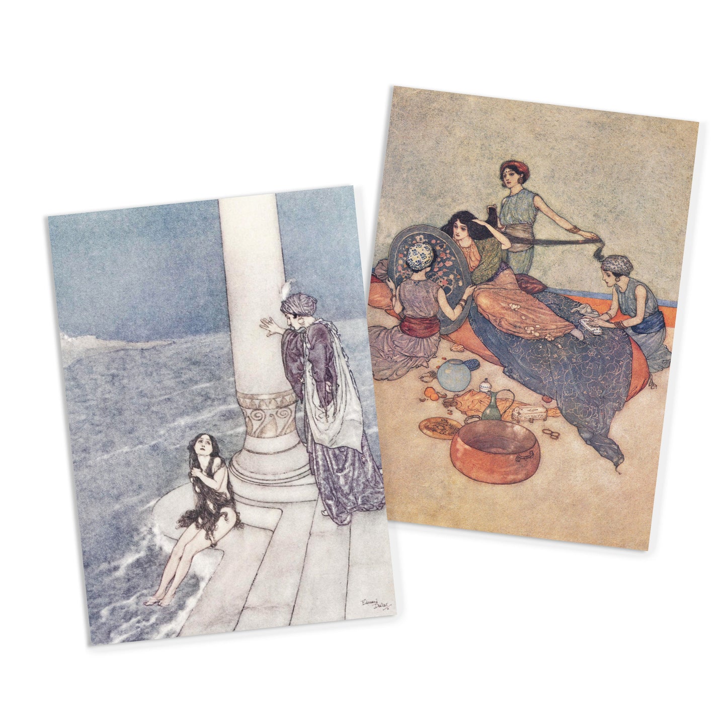 Fairy Tale Illustrations Art Postcards Set of 10 - Postcard Prints Pack Rackham Dulac Sterrett Alice In Wonderland Pretty Beautiful Cards