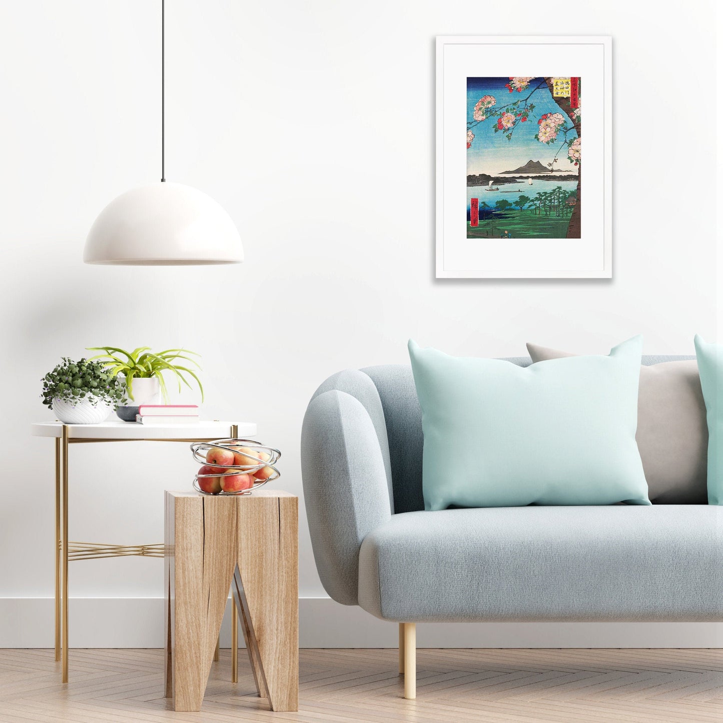 Japanese Art Print Poster Woodblock Ukiyo-e Framed Mounted Wall Hiroshige Sakura Cherry Blossoms Flowers Tattoo Beautiful Calligraphy A2 A3