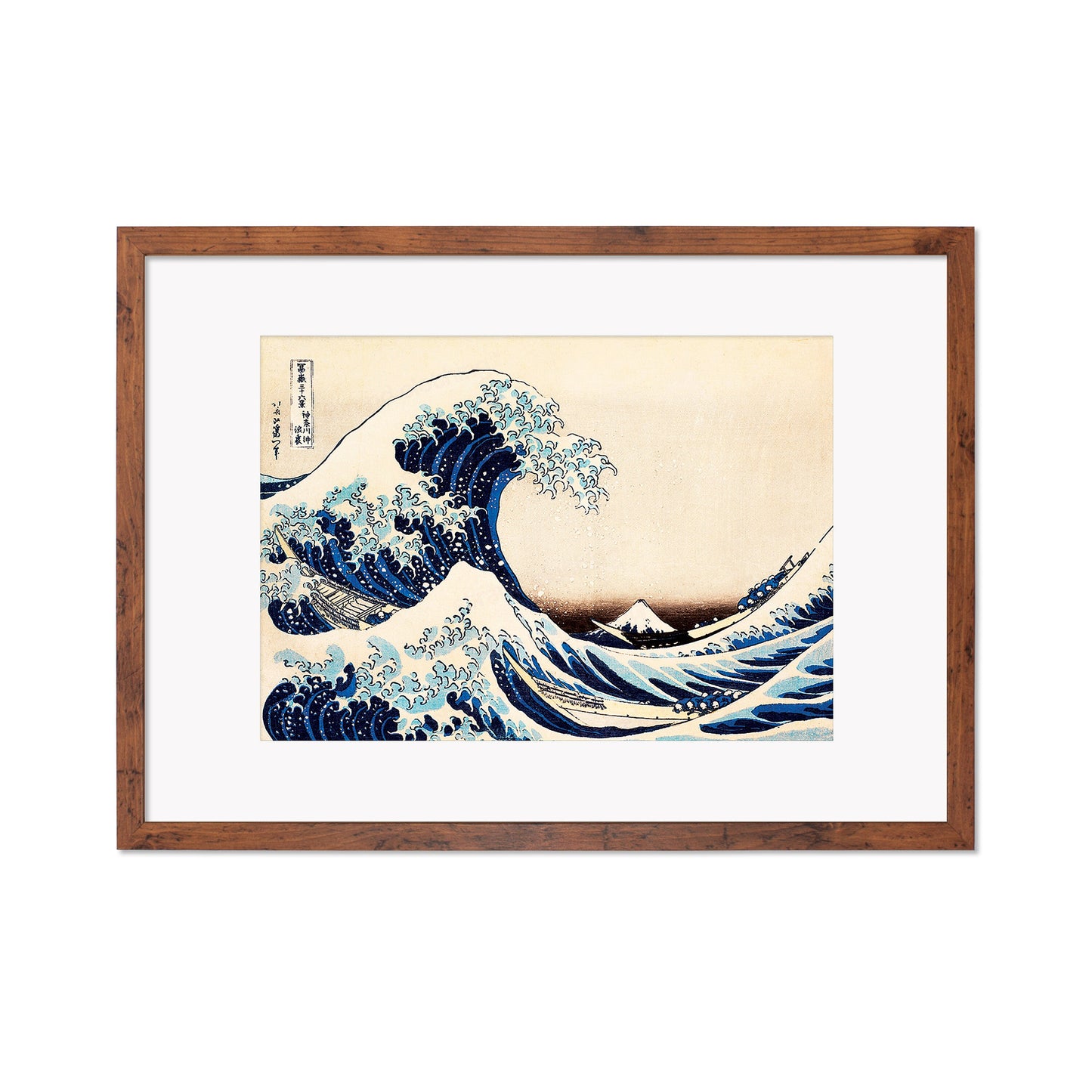 Japanese Art Hokusai Kanagawa Wave Print Poster Woodblock Ukiyo-e Framed Mounted Wall Mount Fuji Beautiful Tattoo Japan Calligraphy A2 A3