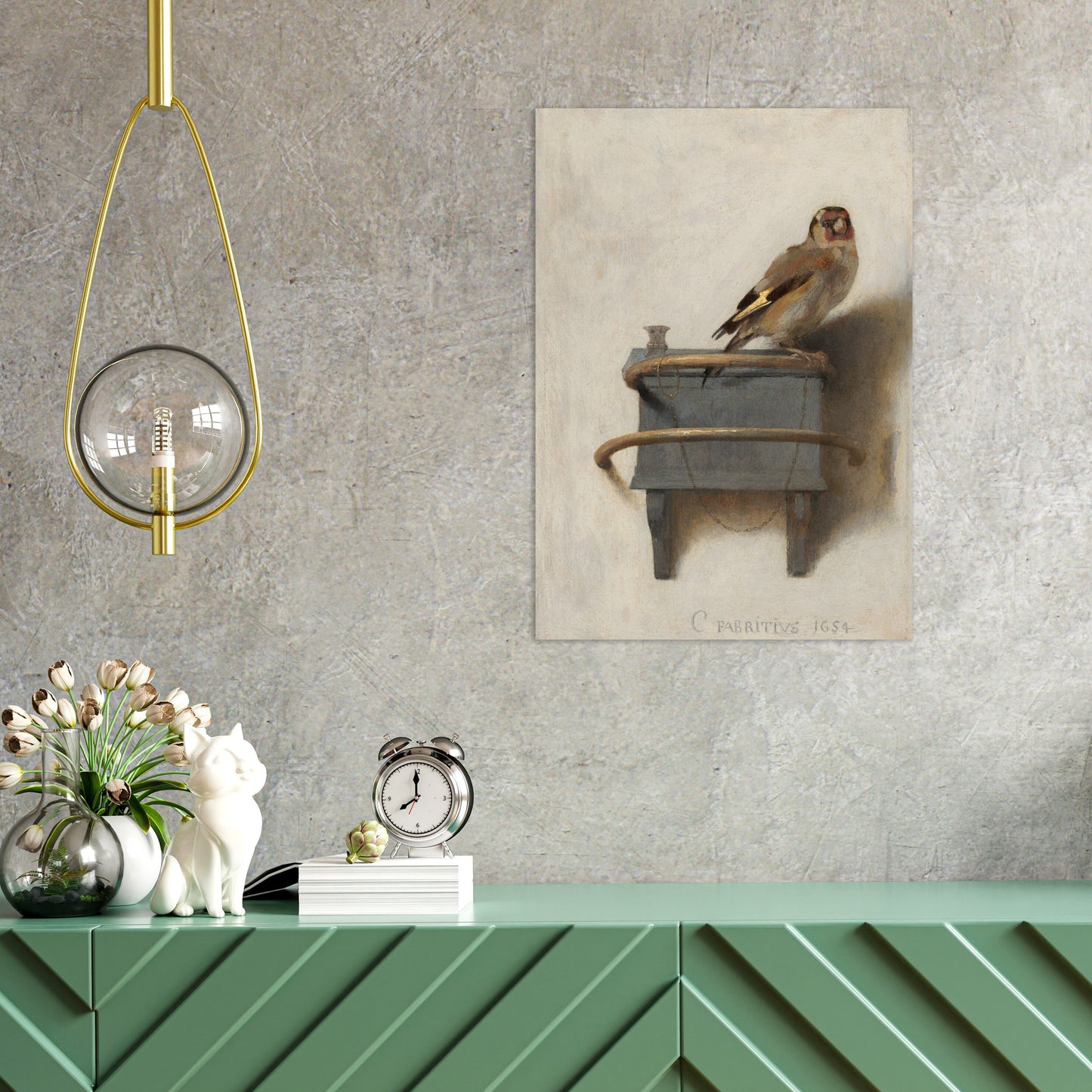 The Goldfinch Vintage Art Print Poster Wall Decor Antique Carel Fabritius Painting Het Puttertje Birds Nature Dutch Pretty Beautiful A3