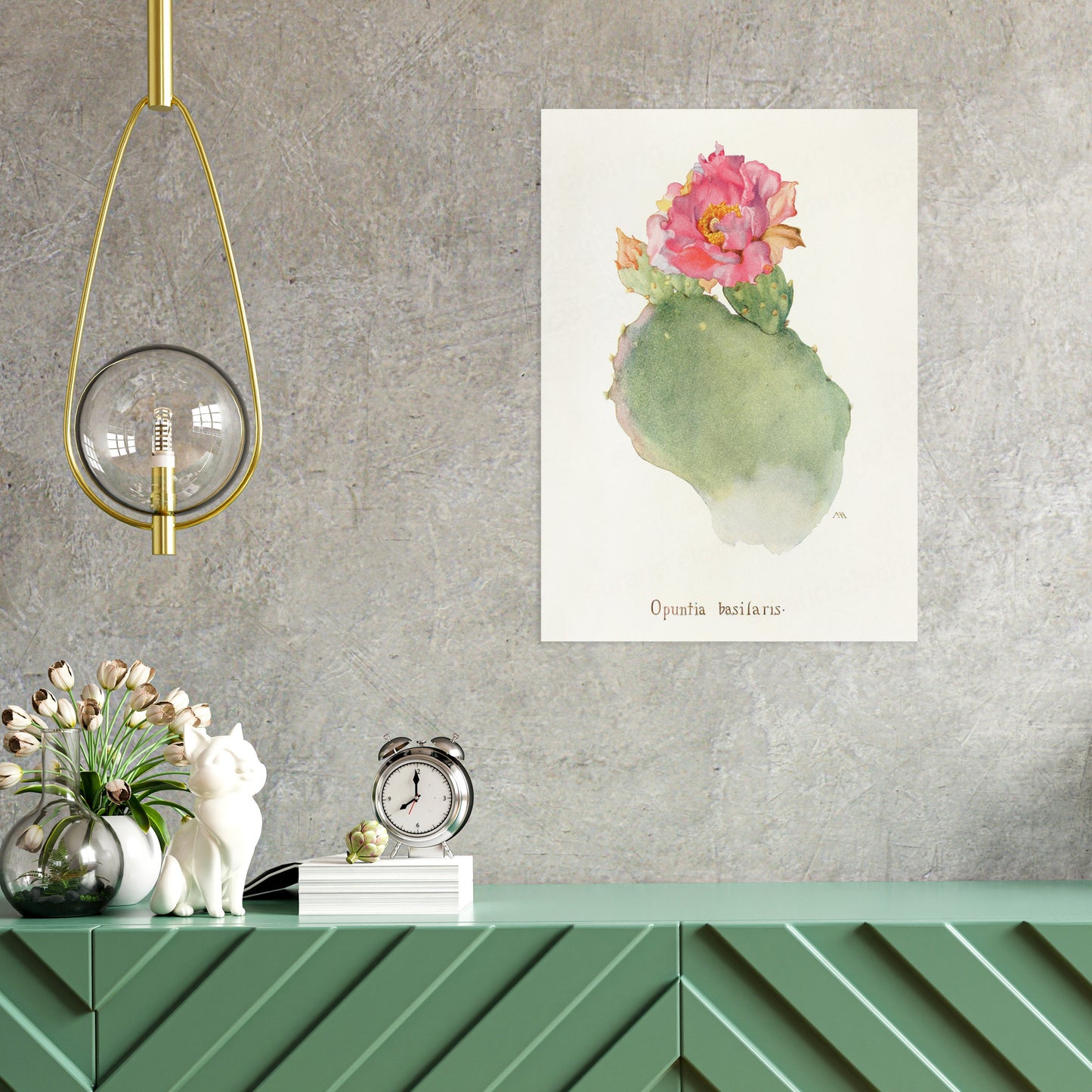 Antique Botanical Art Print Poster Vintage Wall Art Flowers Floral Cactus Cacti Succulents Nature Leaf Plant Illustration Edwardian A3