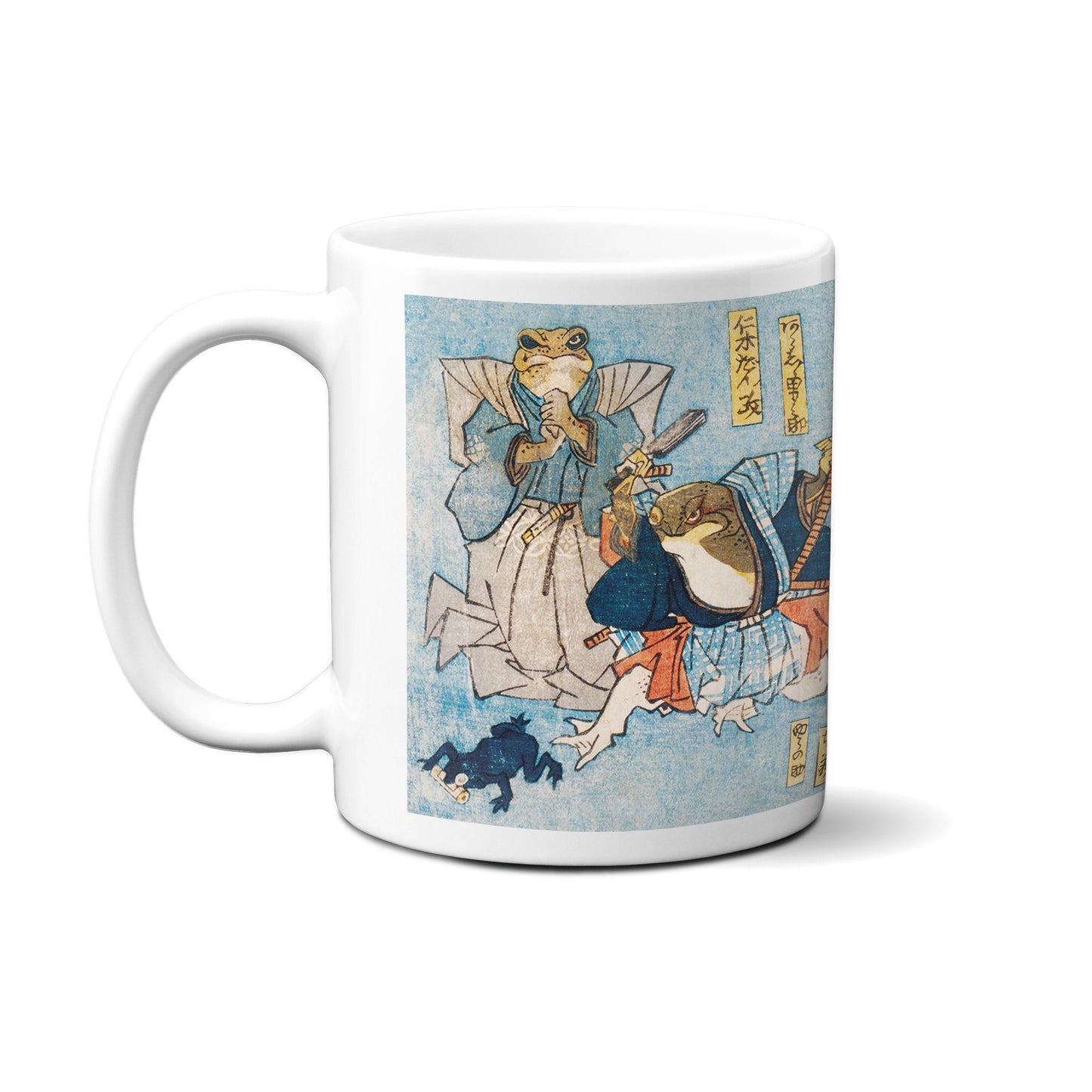Japanese Ukiyo-e Art Mug Cup with a Box Boxed Woodblock Print Utagawa Kuniyoshi Samurai Ninja Frogs Sword Kawaii Martial Arts Japan Gift