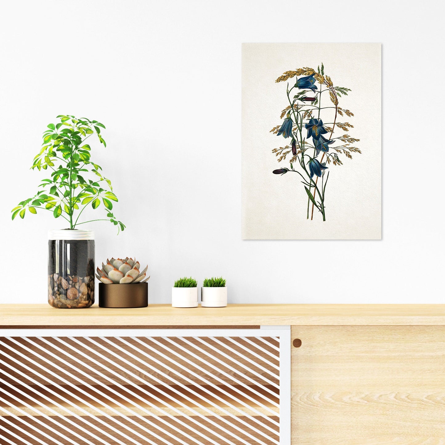 Antique Botanical Art Print Poster Vintage Wall Art Flowers Floral Bluebell Harebell Nature Leaf Plant Illustration Victorian Beautiful A3