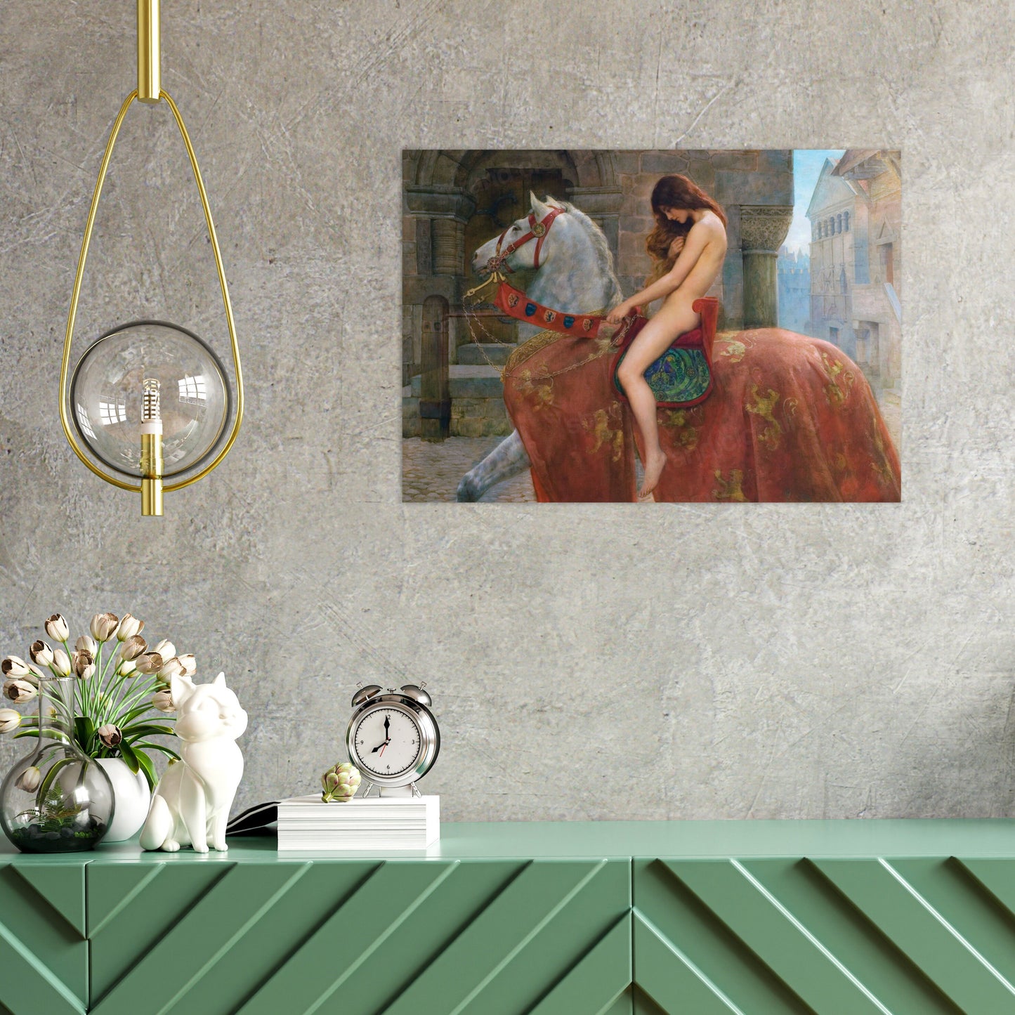 Lady Godiva Vintage Art Print Poster Antique John Collier Painting Pre Raphaelites Female Power Feminist Victorian Edwardian Beautiful A3