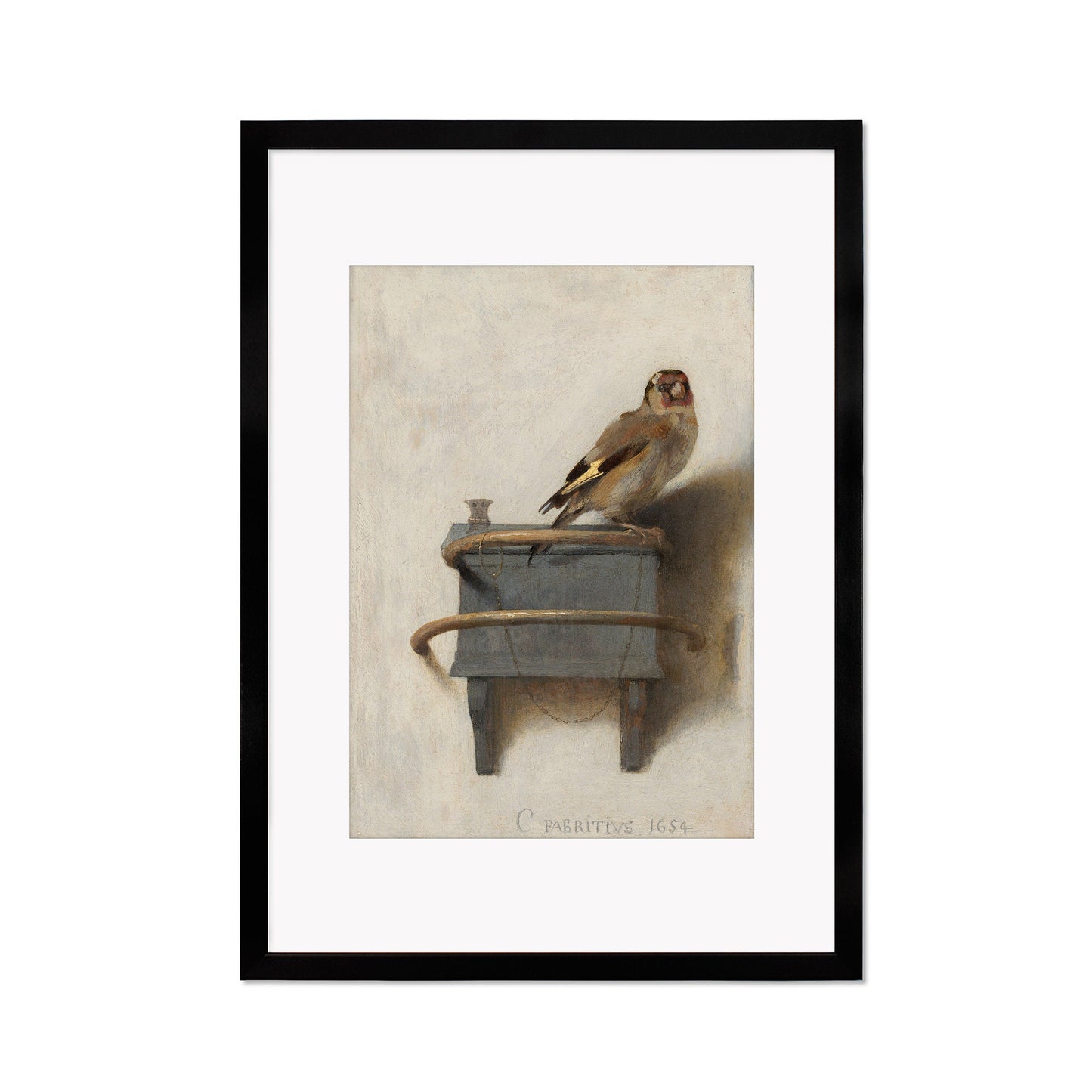 Framed Mounted The Goldfinch Vintage Art Print Poster Wall Decor Antique Carel Fabritius Painting Het Puttertje Birds Nature Dutch Beautiful