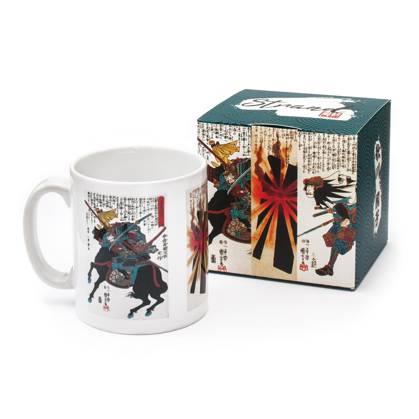 Japanese Ukiyo-e Art Mug Cup with Box Boxed Woodblock Print Utagawa Kuinyoshi Bushido Samurai Warrior Ninja Sword Martial Art Japan Gift Set