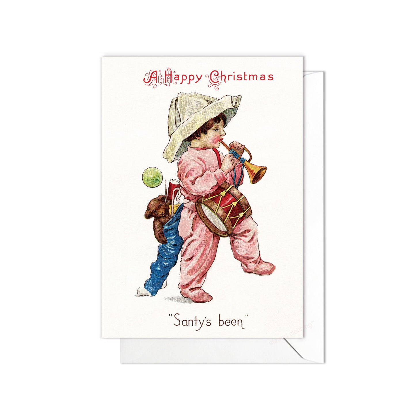 Victorian Greeting Cards Christmas Card Set Xmas Tree New Year Winter Edwardian British Vintage Old Retro Santa Child Cute Unique - S07