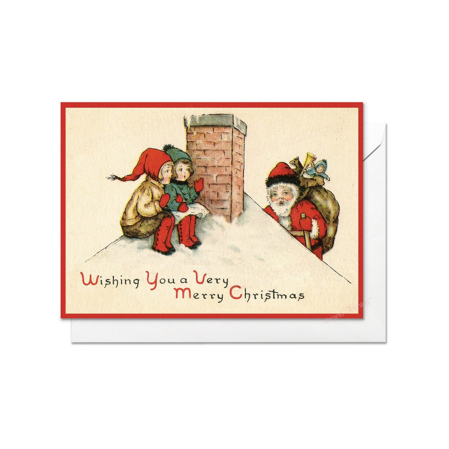 Victorian Greeting Cards Christmas Card Xmas Tree New Year Winter Edwardian British Vintage Old Retro Santa Children Cute Unique - R87