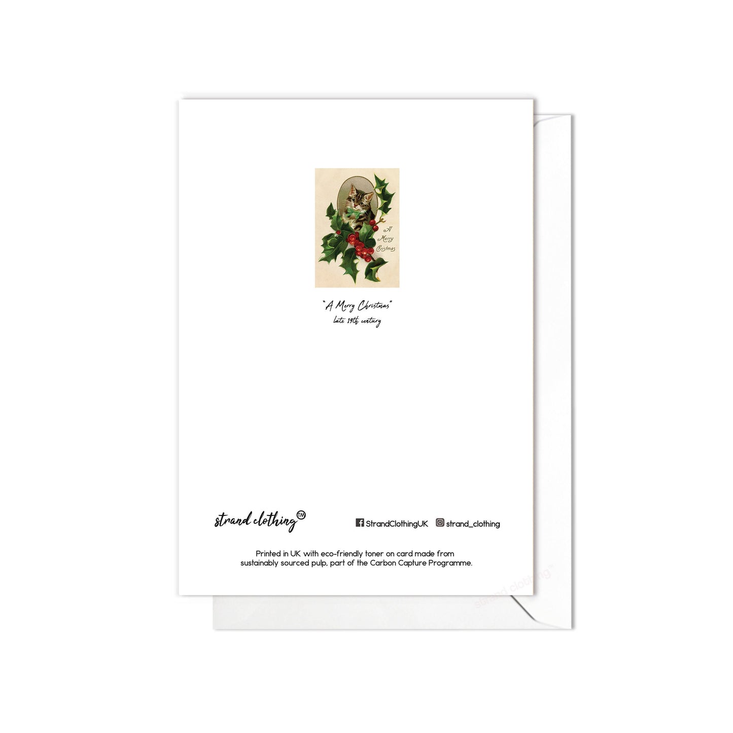 Victorian Greeting Cards Christmas Card Set Xmas Holly Tree New Year Winter Edwardian Vintage Retro Cats Kitten Kawaii Kitsch Cute - H11