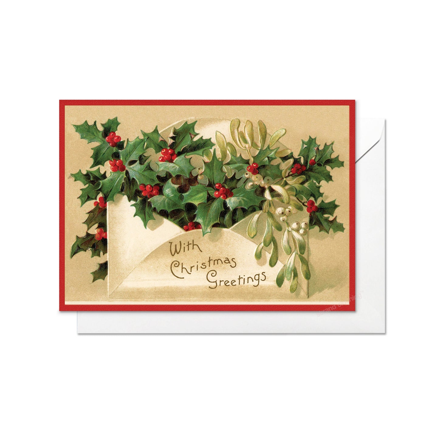 Victorian Greeting Cards Christmas Card Set Xmas Tree New Year Winter Edwardian English British Vintage Old Retro Santa Holly Unique - H32