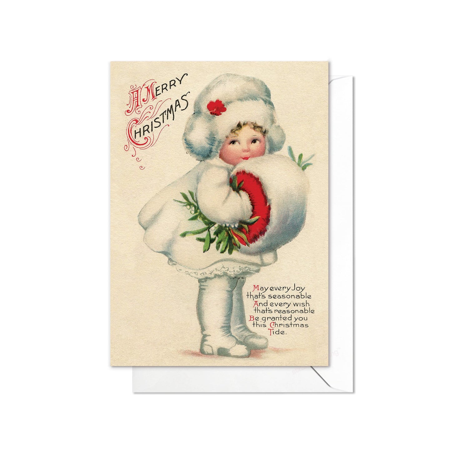 Victorian Greeting Cards Christmas Card Set Xmas Tree New Year Winter Edwardian English British Vintage Old Retro Santa Cute Adorable - F09