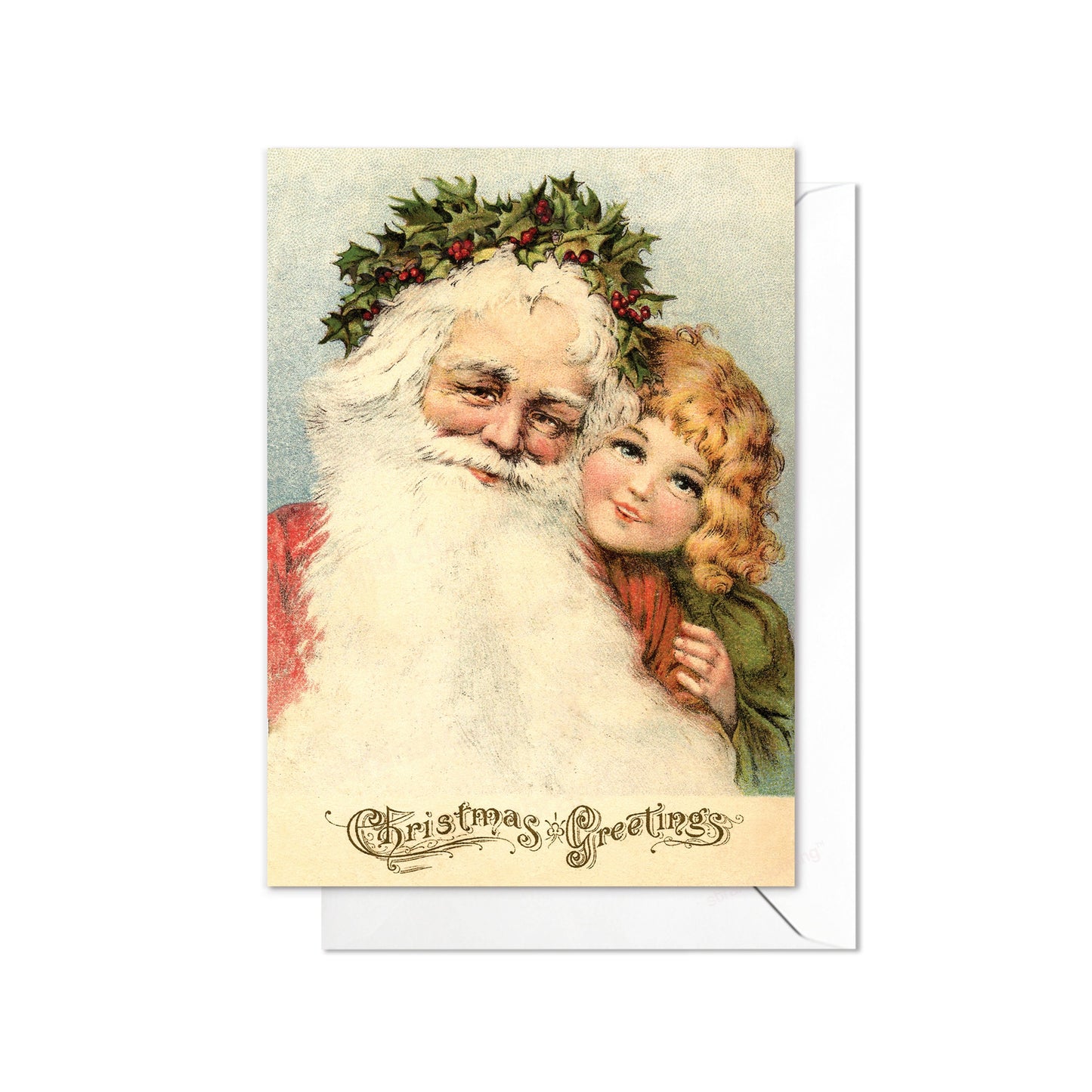 Victorian Greeting Cards Christmas Card Xmas Tree New Year Winter Edwardian Santa Child Cute English British Vintage Old Retro Kitsch - S77