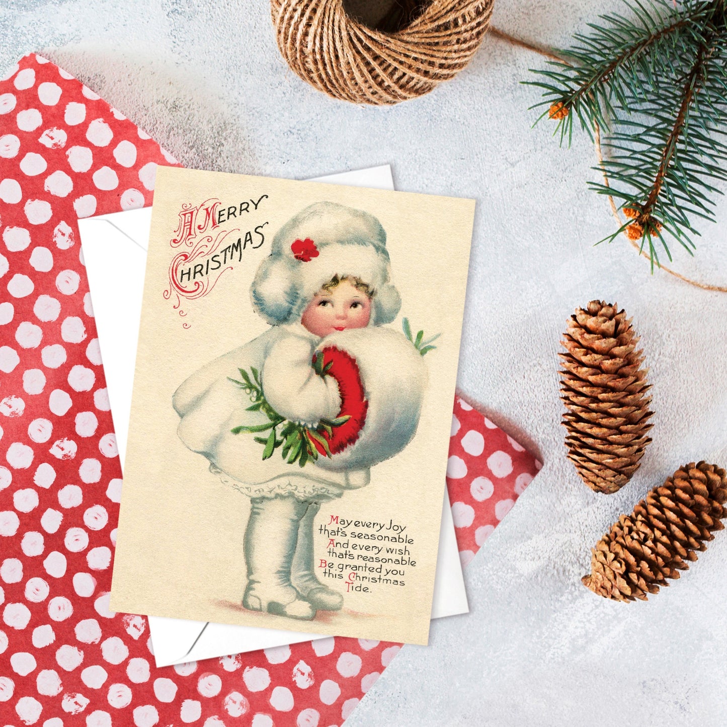 Victorian Greeting Cards Christmas Card Set Xmas Tree New Year Winter Edwardian English British Vintage Retro Santa Angel Cute Unique Pretty