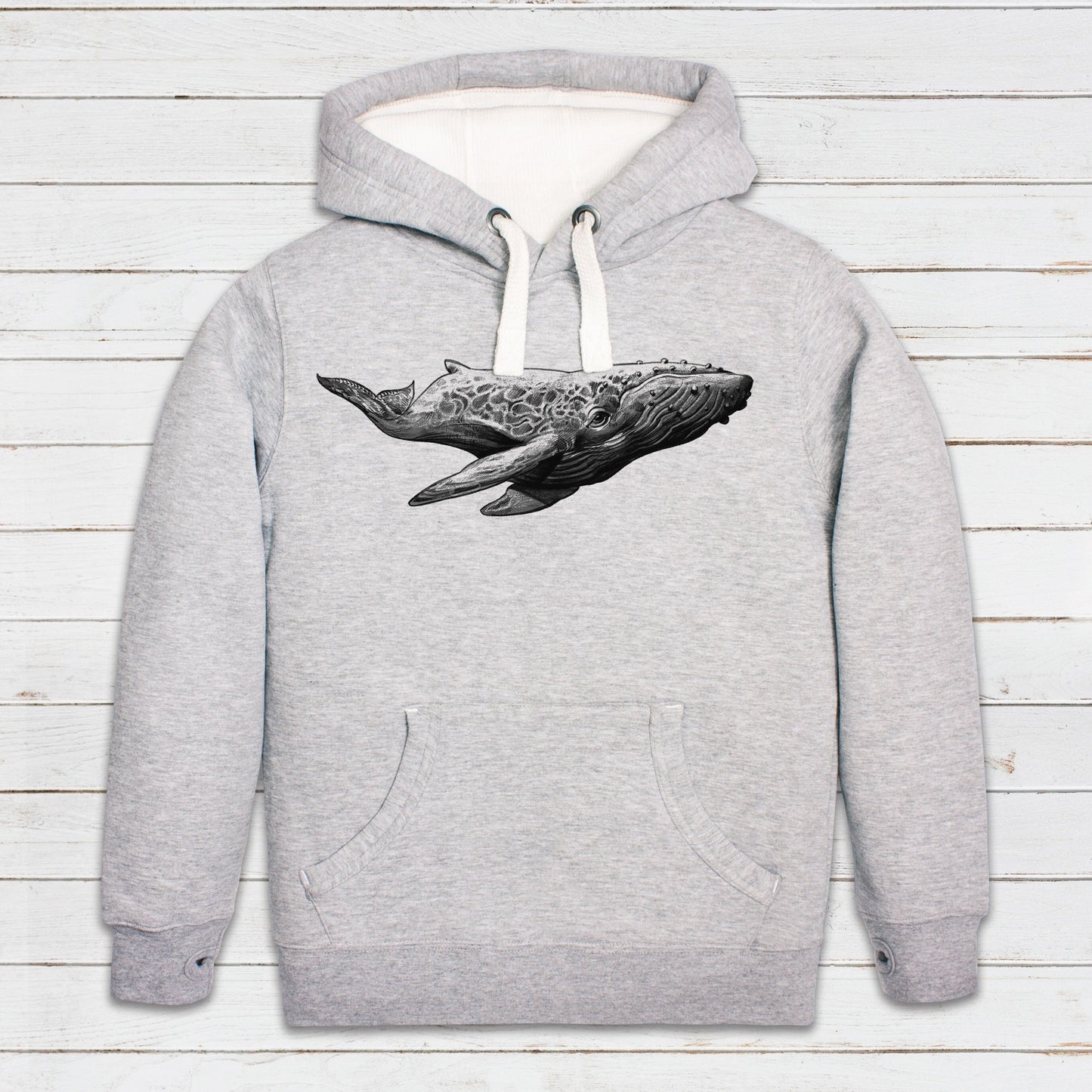 Humpback Whale Hoodie Gyotaku Traditional Art Pencil Drawing Design Blue Orca Earth Planet Ocean Womens Mens Sweatshirt Printed Hooded Top