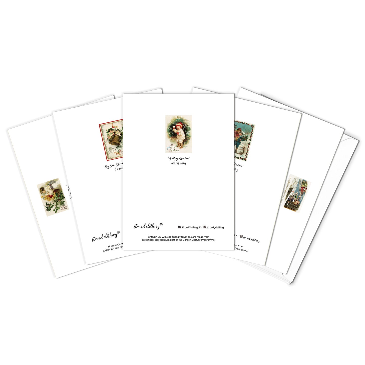 Victorian Greeting Cards Christmas Card Set Xmas Tree New Year Winter Edwardian English British Vintage Retro Santa Robin Angel Cute Antique