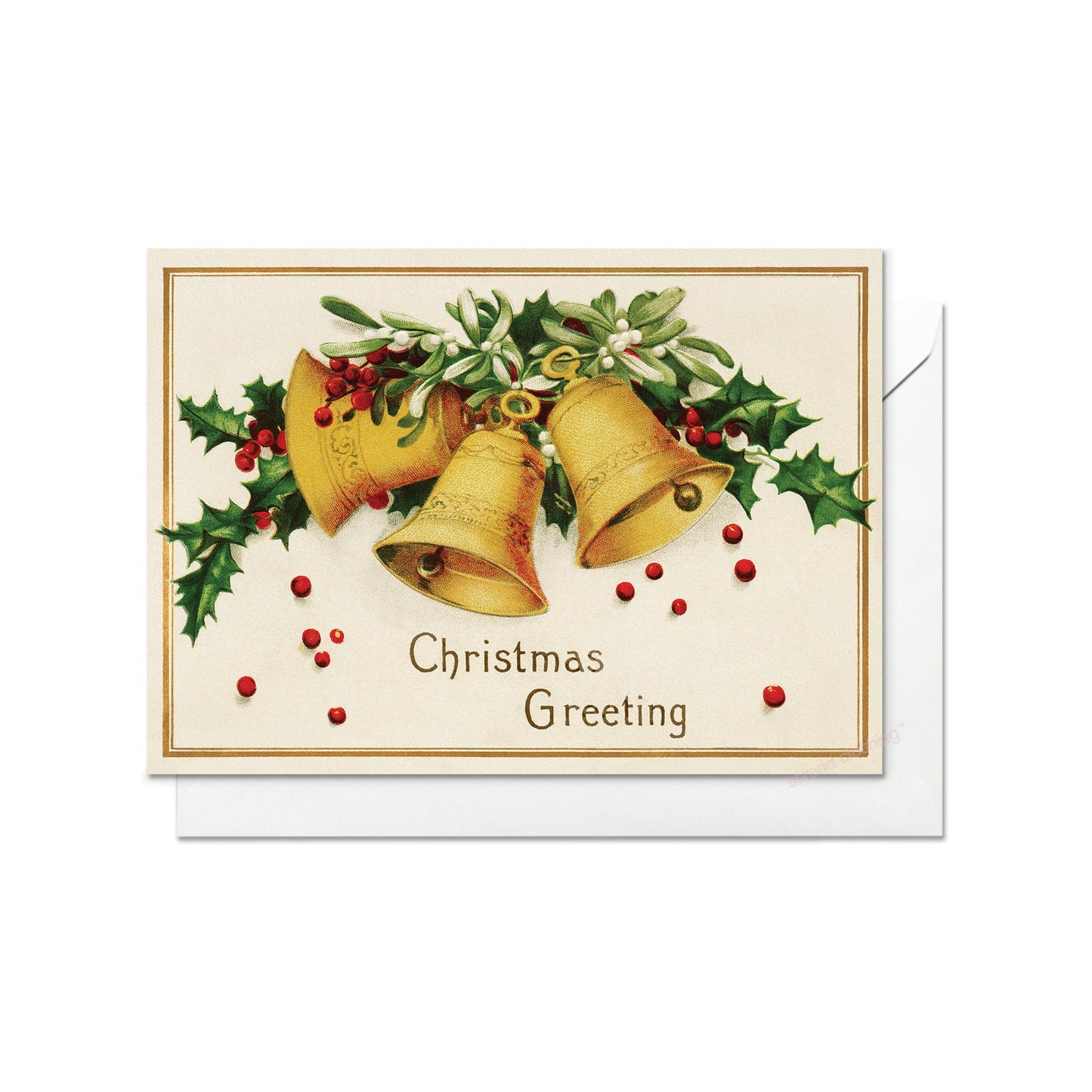 Victorian Greeting Cards Christmas Card Xmas Tree New Year Winter Edwardian British Vintage Old Retro Santa Bells Cute Unique Pretty - B77