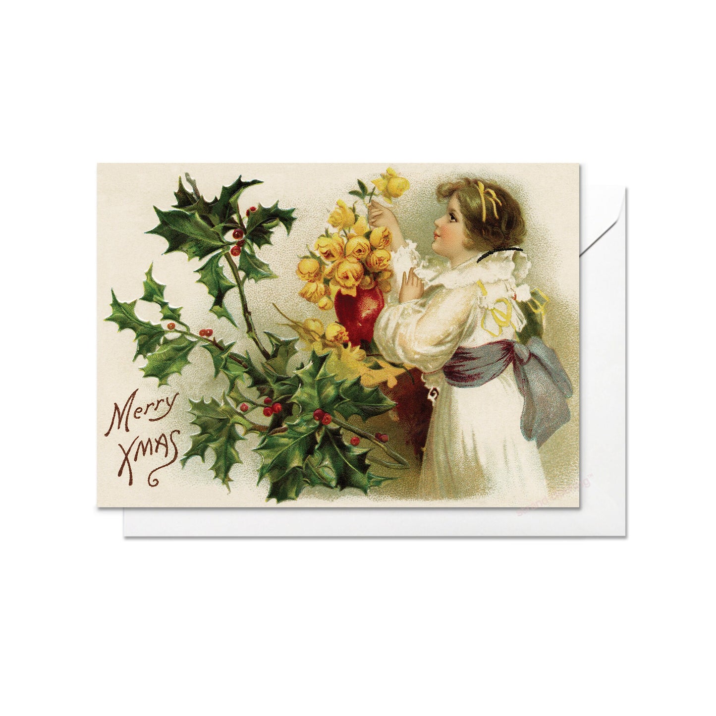 Victorian Greeting Cards Christmas Card Xmas Tree New Year Winter Edwardian Vintage Old Retro Santa Pretty Luxury Antique Beautiful - Y87