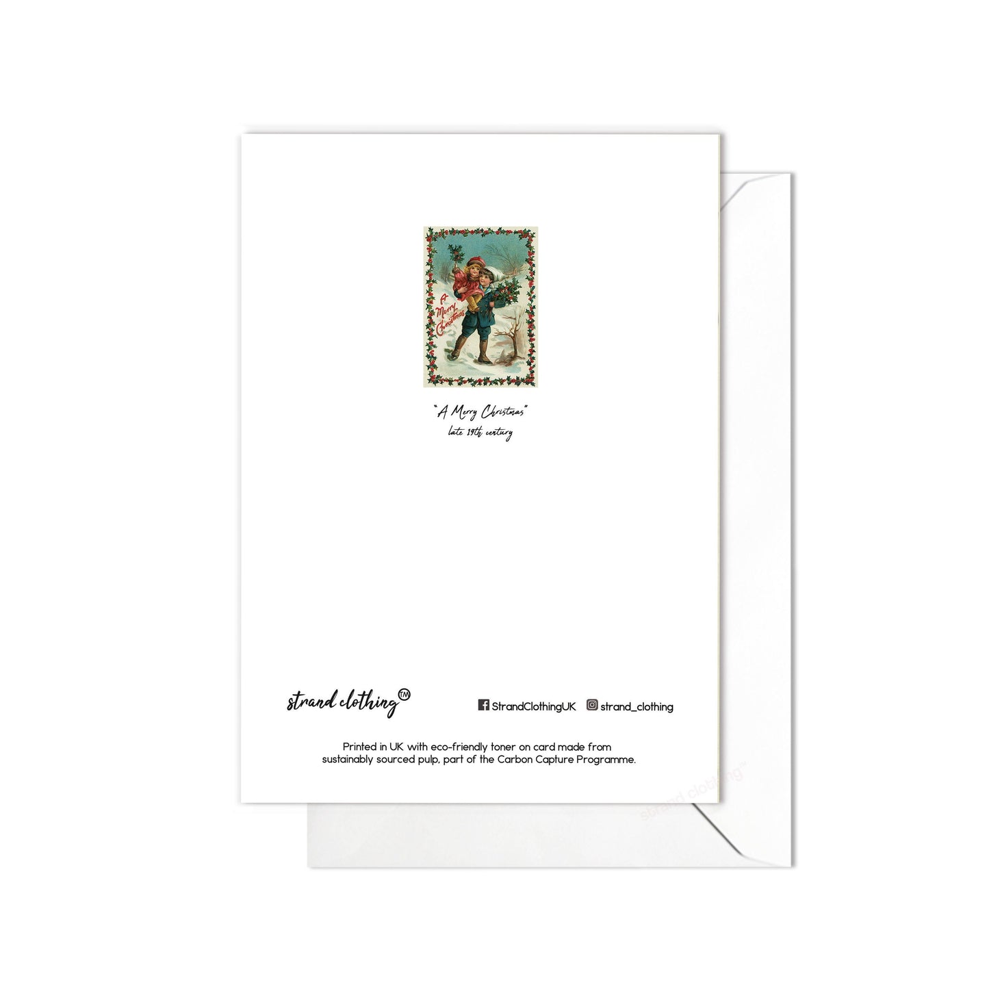 Victorian Greeting Cards Christmas Card Xmas Tree New Year Winter Edwardian Vintage Old Retro Santa Brother Sister Children Cute - C22