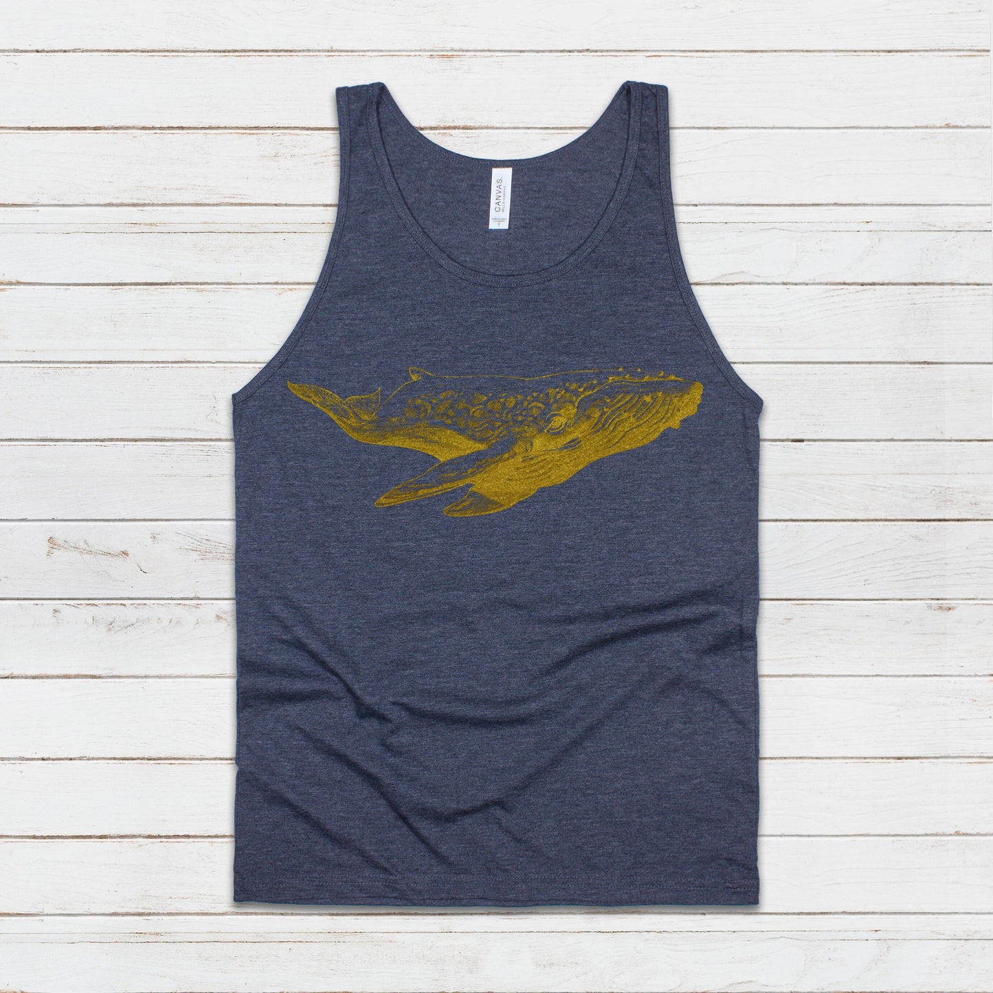Humpback Whale Tank Top Traditional Art Pencil Drawing Design Print Blue Orca Earth Planet Ocean Beautiful Womens Mens Printed Vest Cami Tee