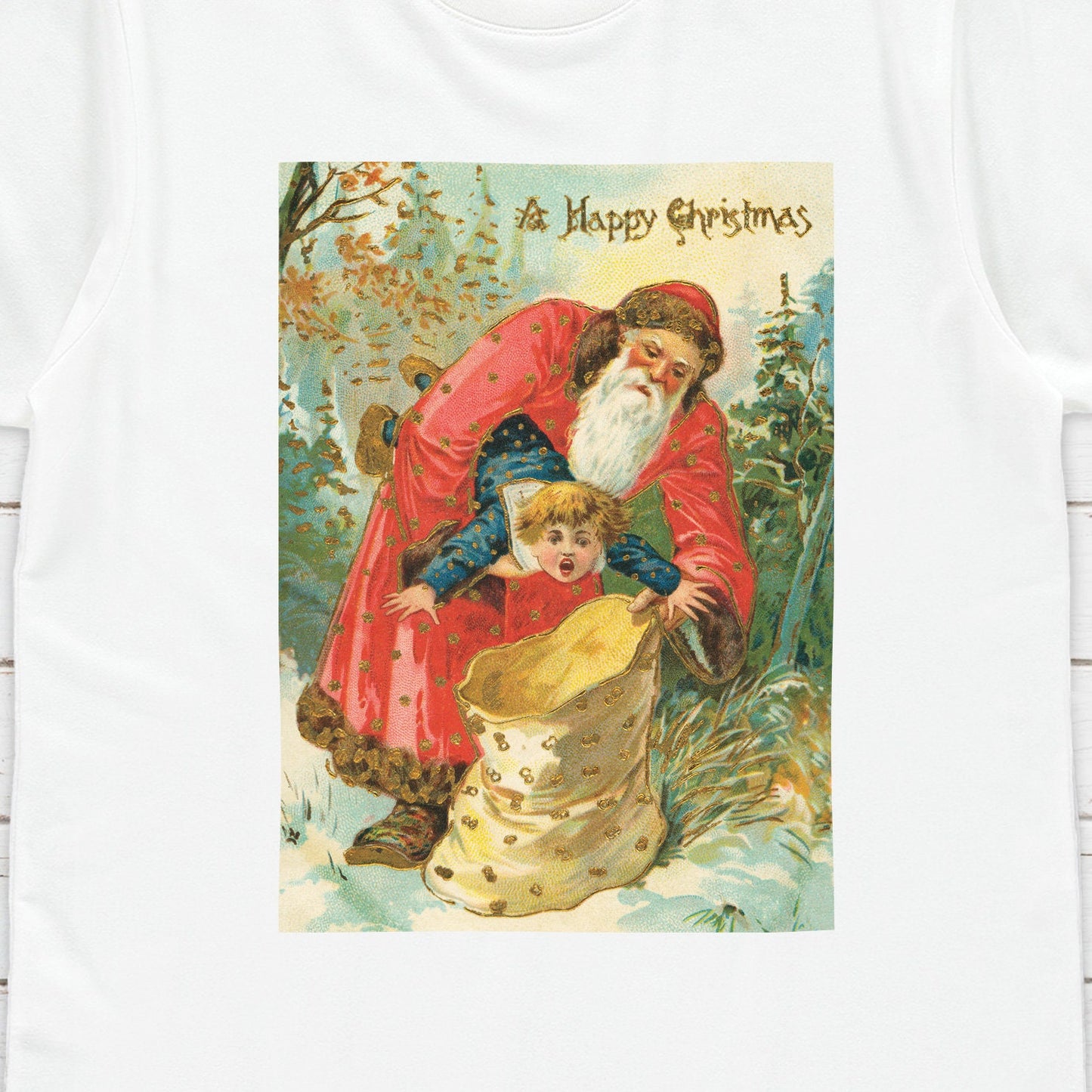Victorian Santa Claus T Shirt Weird Funny Creepy Kitsch Quirky Original Cute Aesthetic Grunge Alternative Gift Womens Mens Printed Tee Top