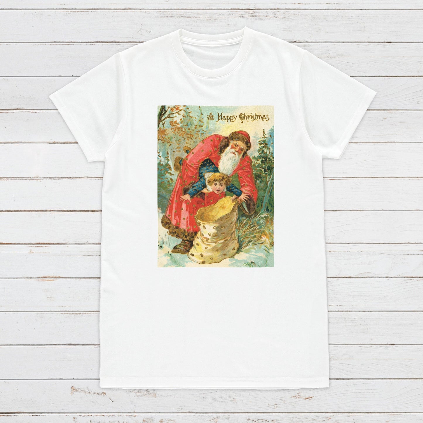 Victorian Santa Claus T Shirt Weird Funny Creepy Kitsch Quirky Original Cute Aesthetic Grunge Alternative Gift Womens Mens Printed Tee Top