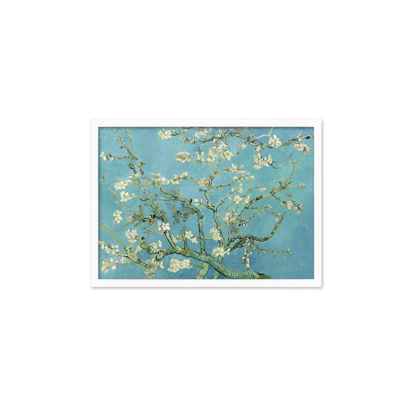 Vincent Van Gogh Art Print Poster Impressionist Almond Blossoms Floral Flowers Impressionism Painting Framed Mounted Wall Beautiful A2 A3