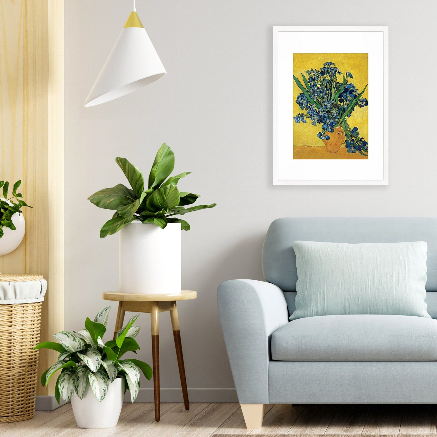 Vincent Van Gogh Art Print Poster Impressionist Iris Vase with Irises Flowers Impressionism Painting Framed Mounted Wall Beautiful A2 A3