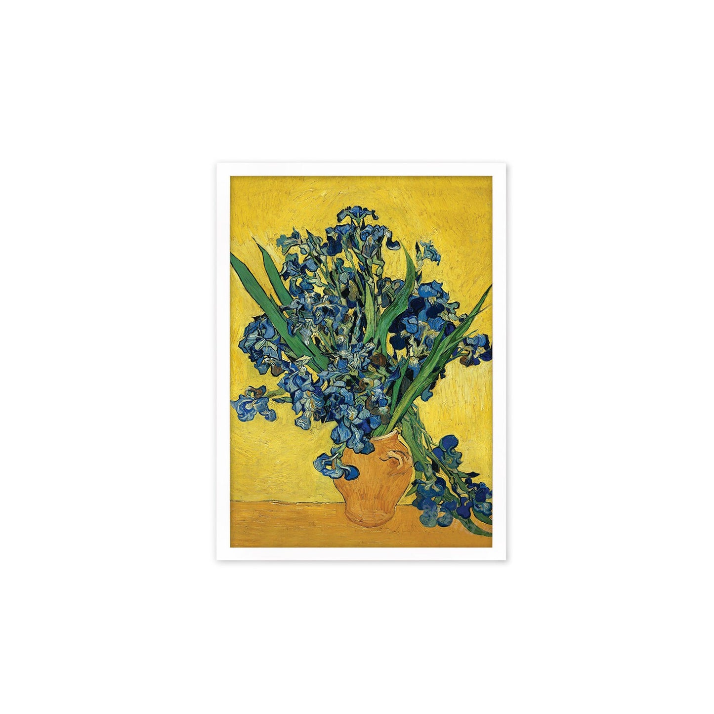 Vincent Van Gogh Art Print Poster Impressionist Iris Vase with Irises Flowers Impressionism Painting Framed Mounted Wall Beautiful A2 A3