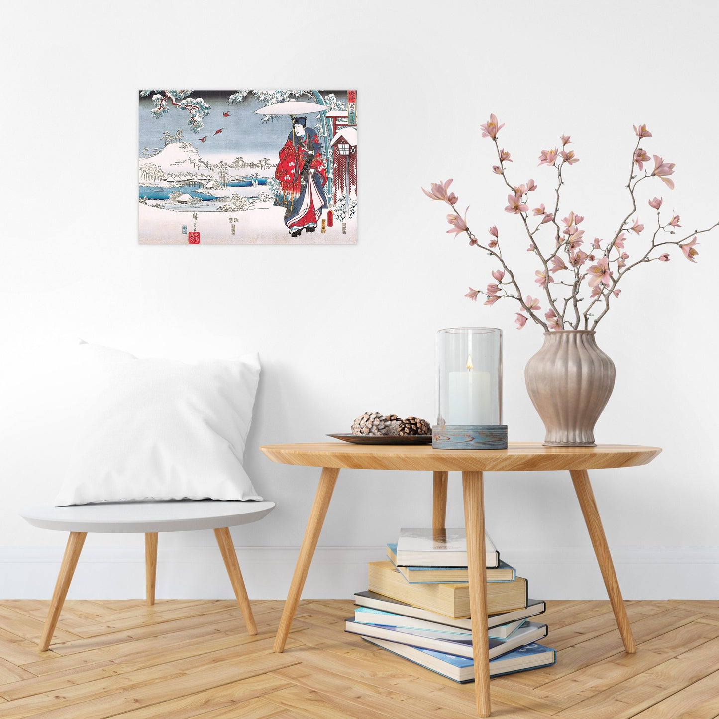 Japanese Ukiyo-e Art Print Poster Woodblock Wall Art Kikukawa Eizan Geisha Maiko Sakura Plum Blossom Tattoo Beautiful Japan Calligraphy A3