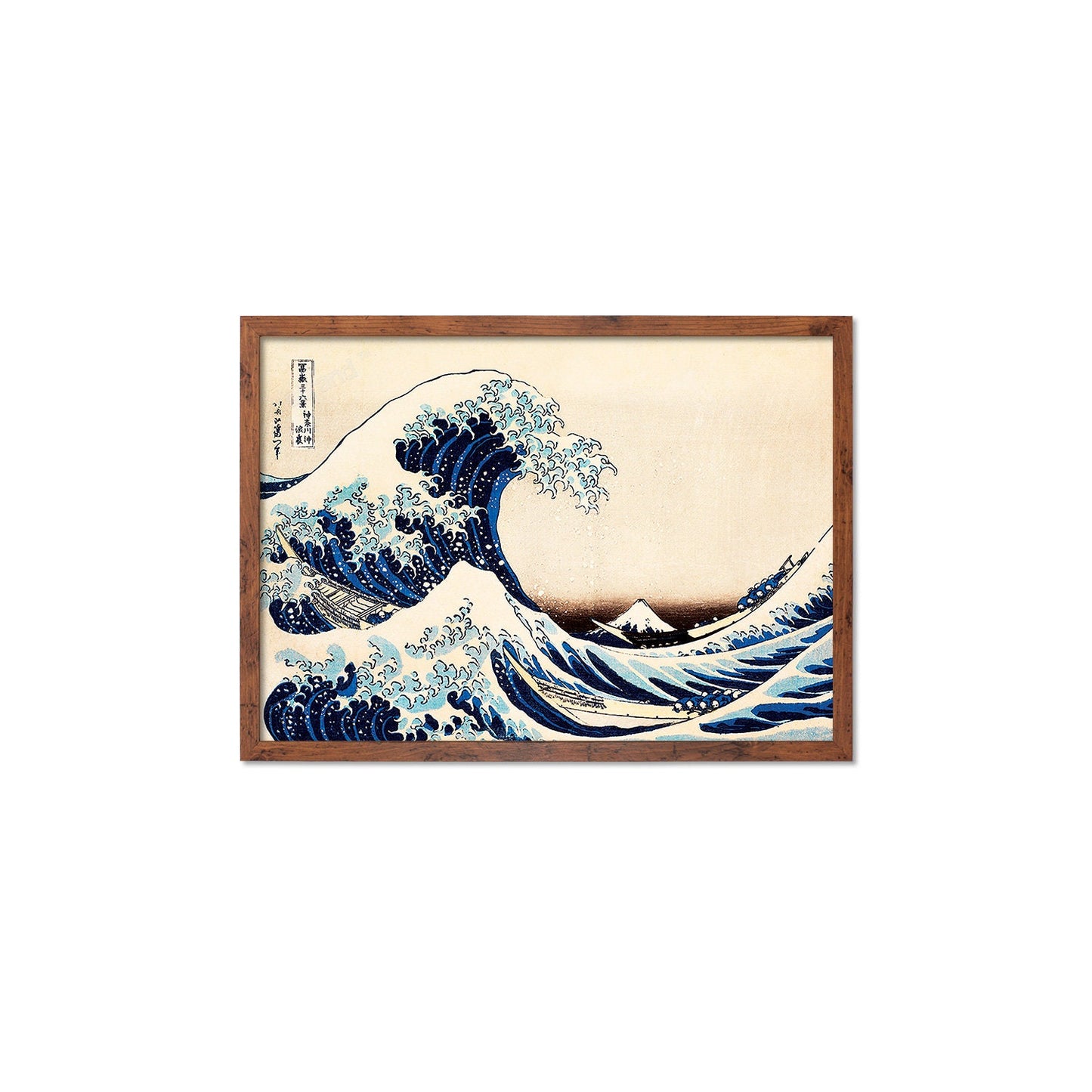 Japanese Art Hokusai Kanagawa Wave Print Poster Woodblock Ukiyo-e Framed Mounted Wall Mount Fuji Beautiful Tattoo Japan Calligraphy A2 A3