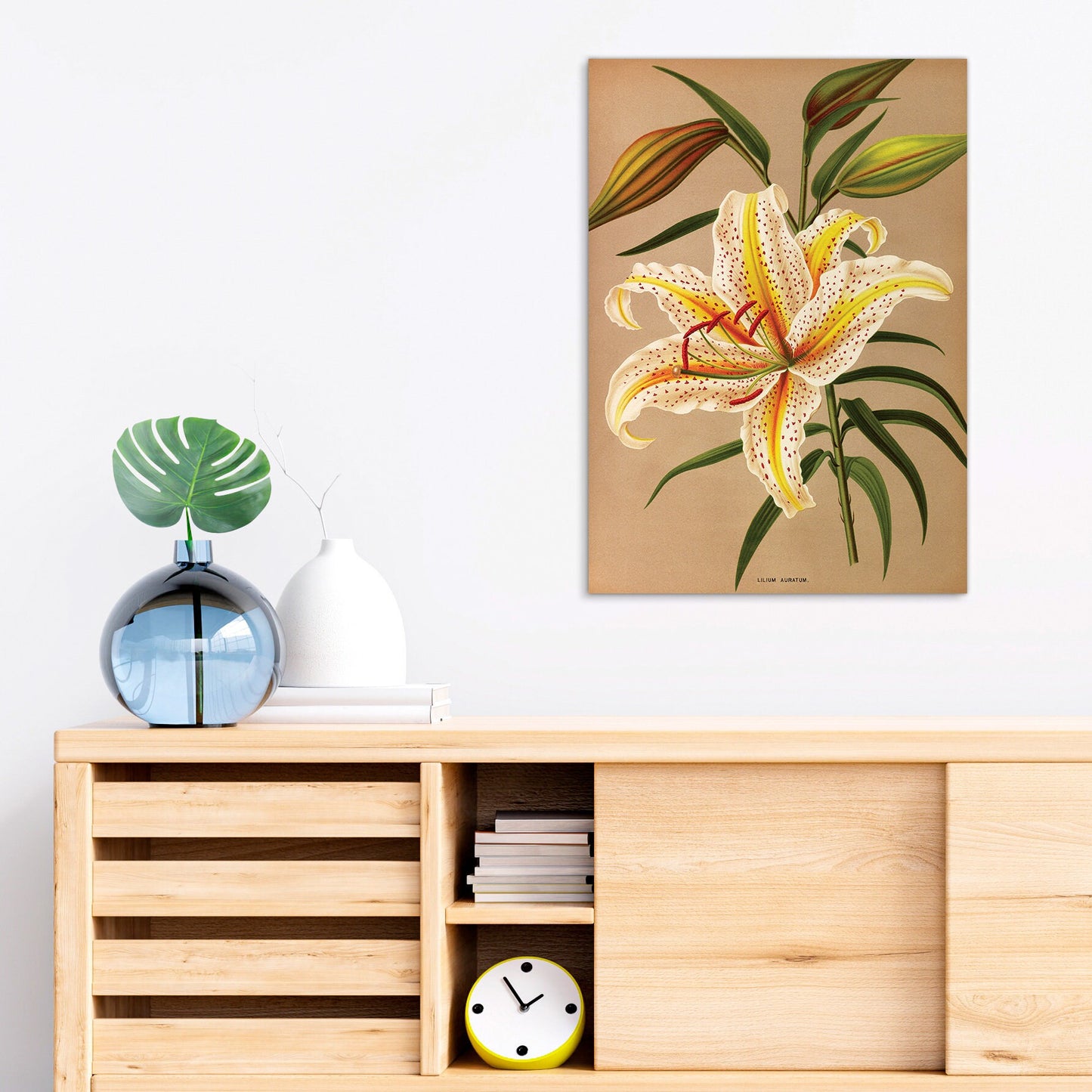 Antique Botanical Art Print Poster Vintage Wall Art Flowers Floral Lilies Lily Nature Leaf Pretty Illustration Old Victorian Herbs Beautiful