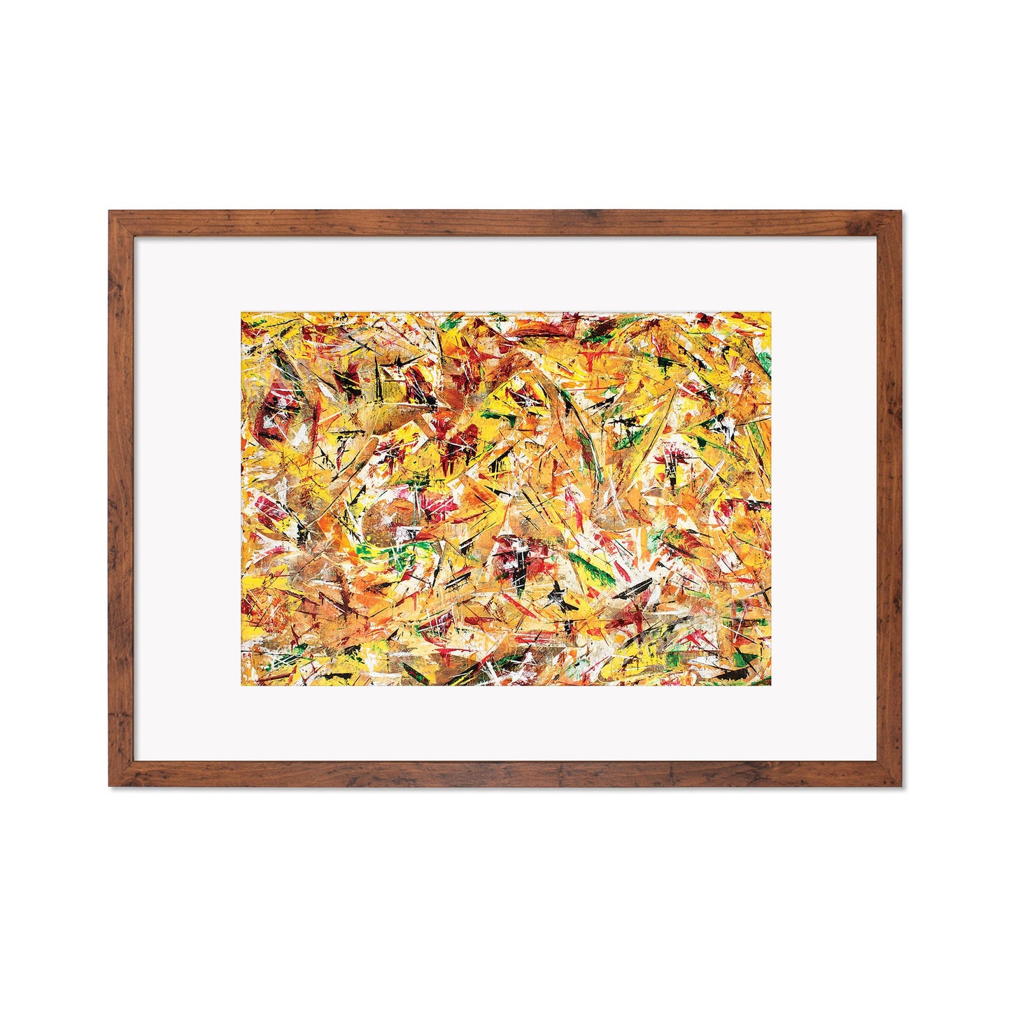 Contemporary Art Framed Mounted Wall Decor Print Poster Abstract Painting Original Modern Expressionism Medium Original Unique Scandi Bright