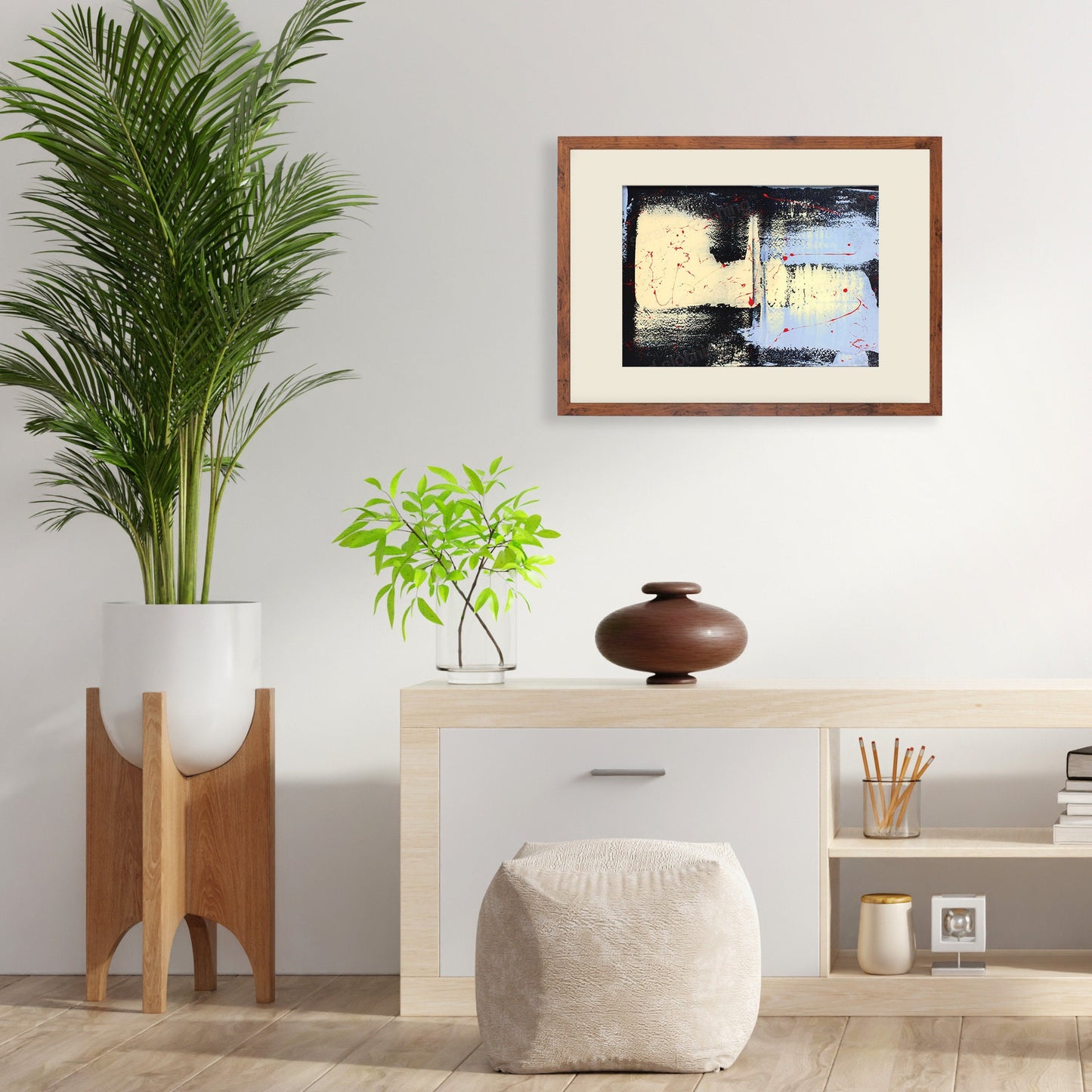 Contemporary Abstract Art Framed Mounted Wall Decor Print Poster Painting Original Modern Expressionism Original Unique Japanese Wabi Sabi