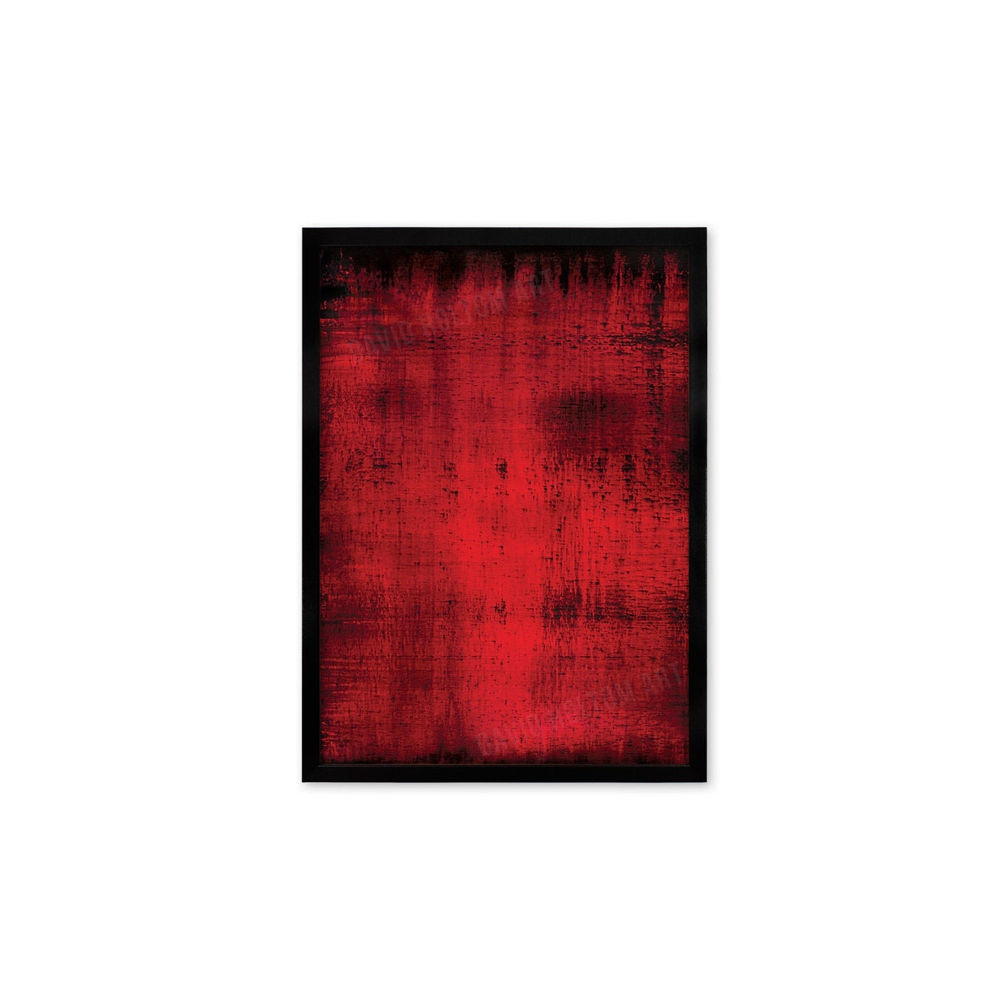 Contemporary Abstract Art Framed Mounted Wall Decor Print Poster Painting Original Modern Expressionism Original Unique Striking Red Intense