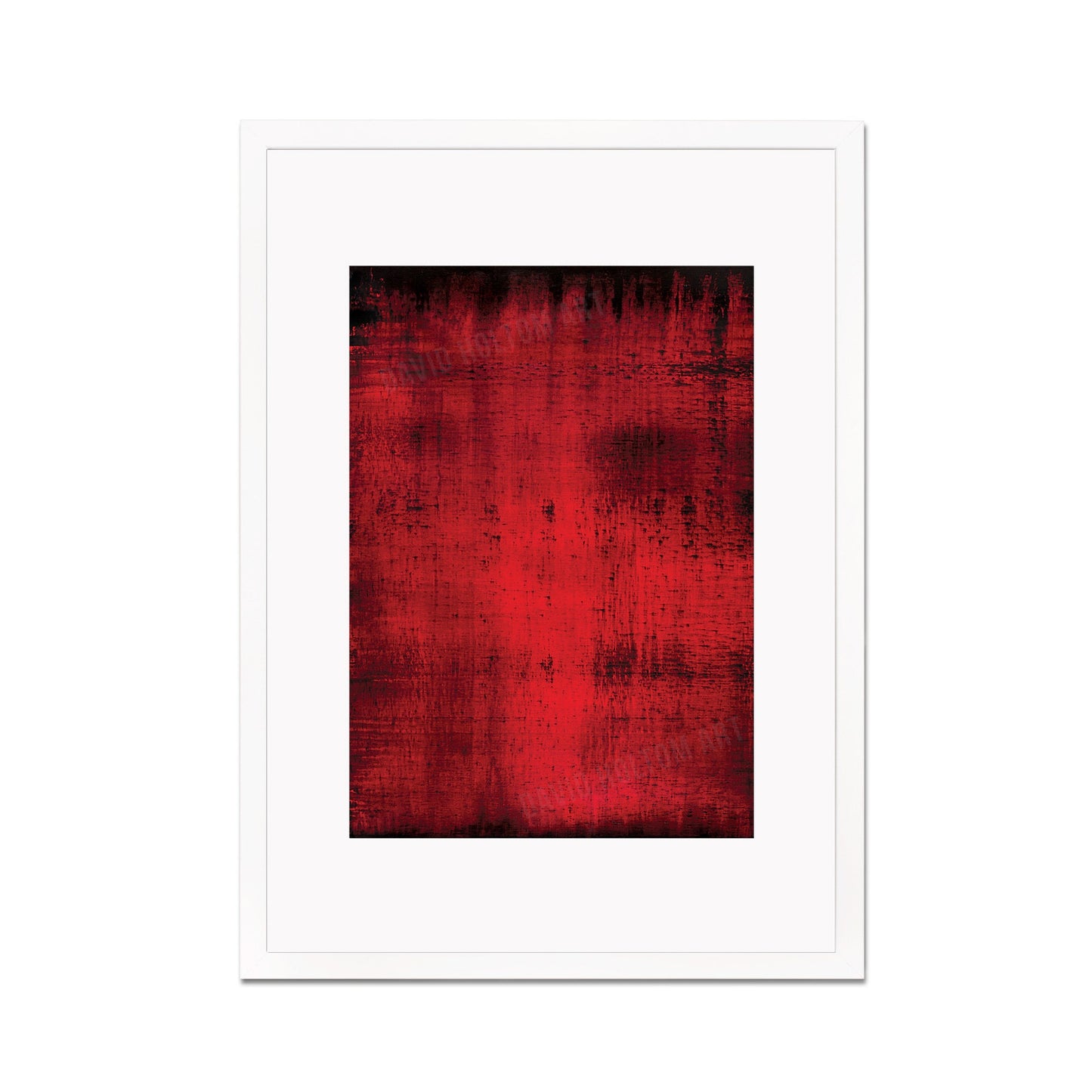 Contemporary Abstract Art Framed Mounted Wall Decor Print Poster Painting Original Modern Expressionism Original Unique Striking Red Intense