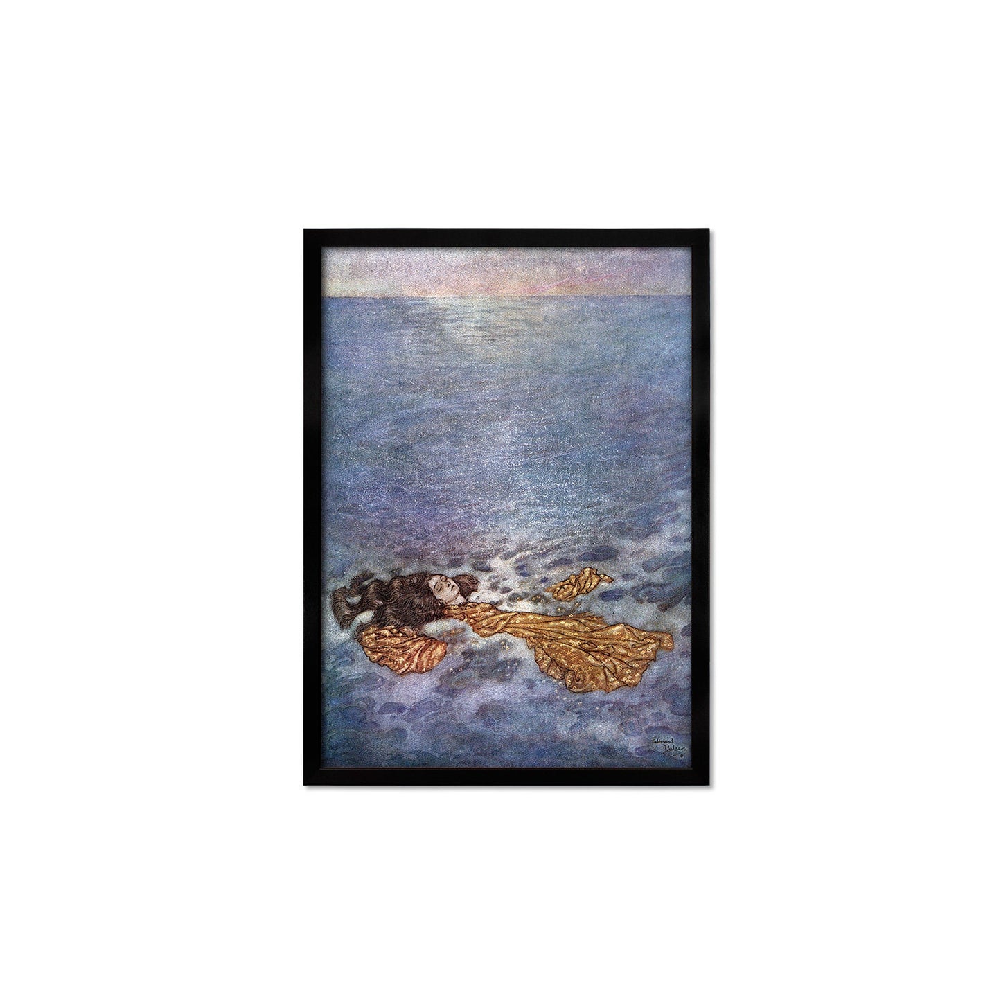 Mermaid Vintage Art Print Poster Wall Framed Mounted Antique Book Quirky Illustration Fairy Tale Edmund Dulac Sea Victorian Edwardian A2 A3