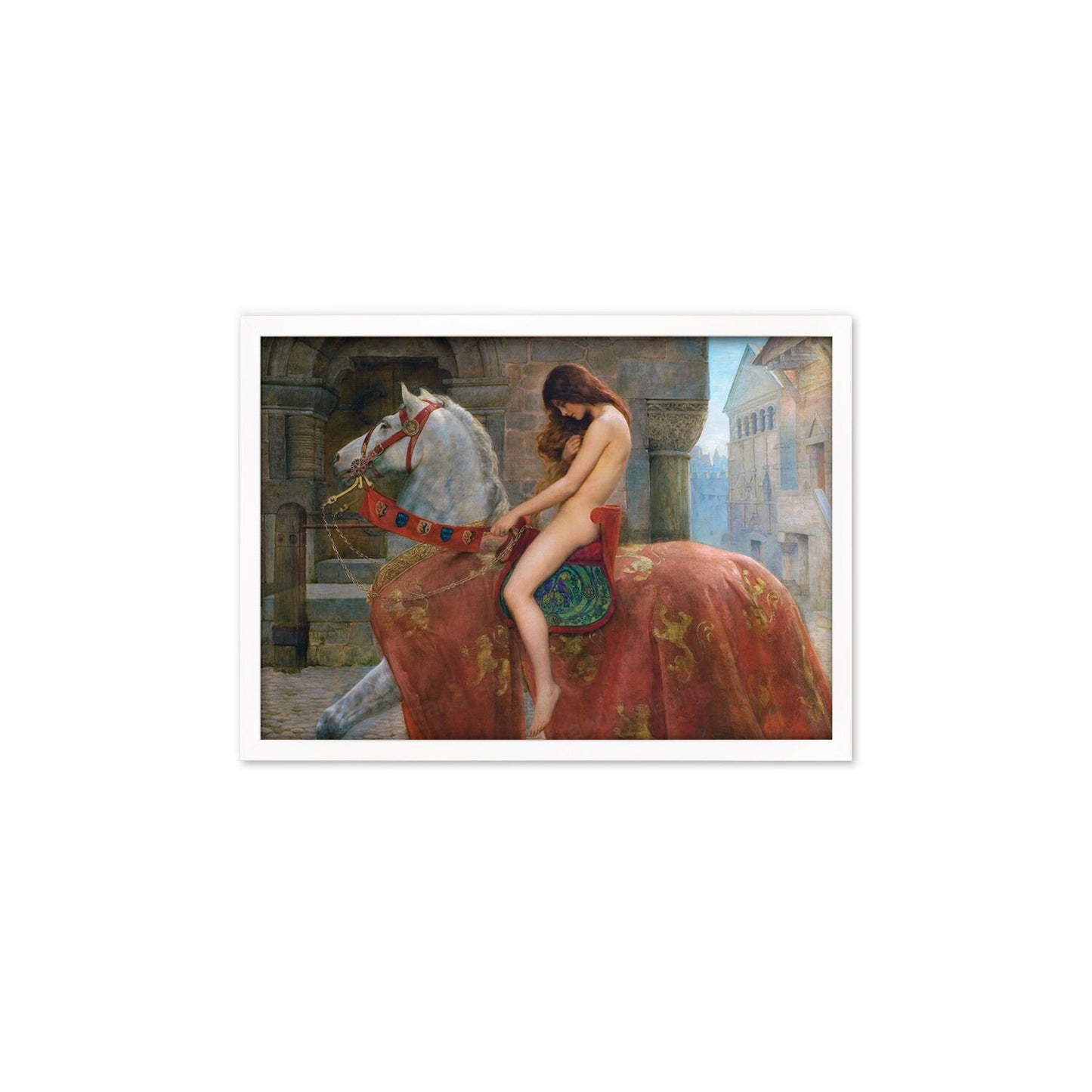 Framed Mounted Lady Godiva Vintage Art Print Poster Antique John Collier Painting Pre Raphaelites Female Power Feminist Victorian Edwardian