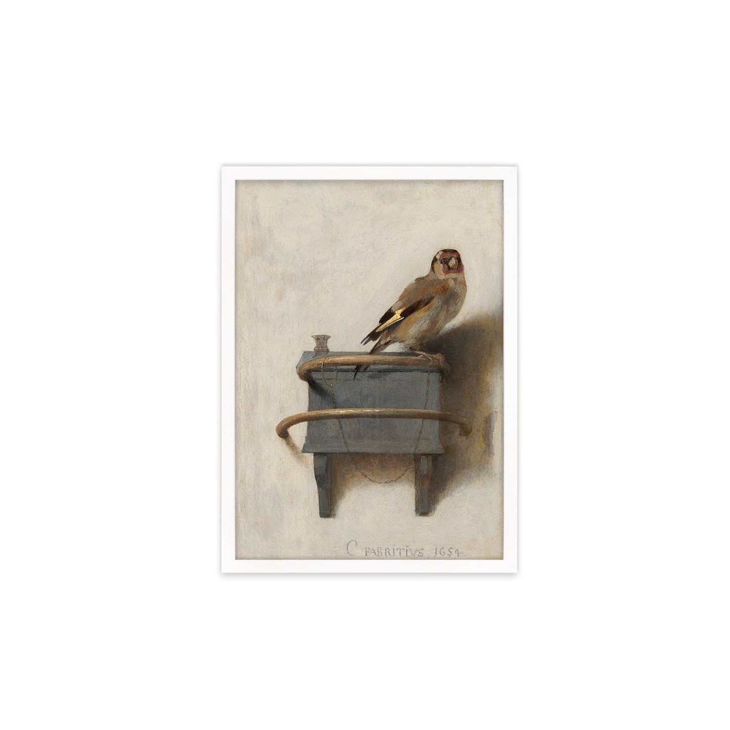 Framed Mounted The Goldfinch Vintage Art Print Poster Wall Decor Antique Carel Fabritius Painting Het Puttertje Birds Nature Dutch Beautiful
