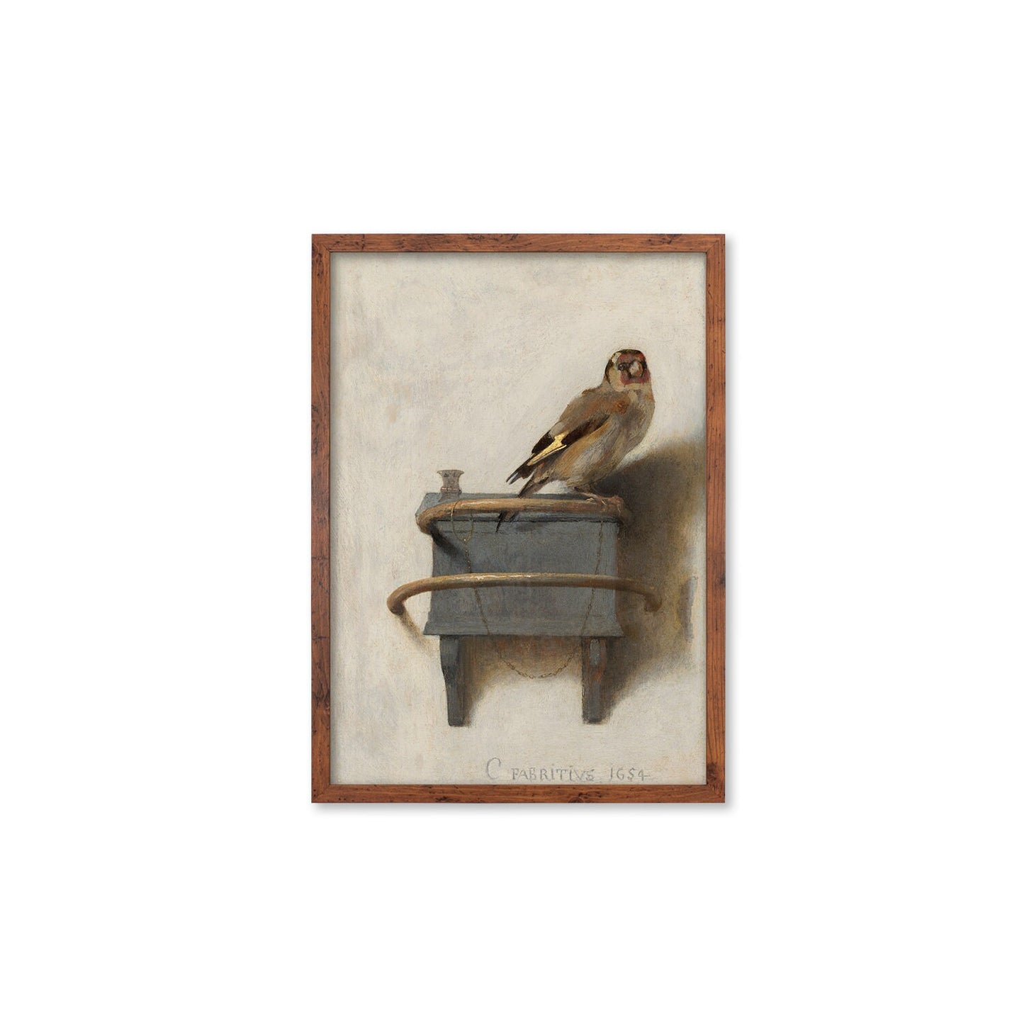 Framed Mounted The Goldfinch Vintage Art Print Poster Wall Decor Antique Carel Fabritius Painting Het Puttertje Birds Nature Dutch Beautiful
