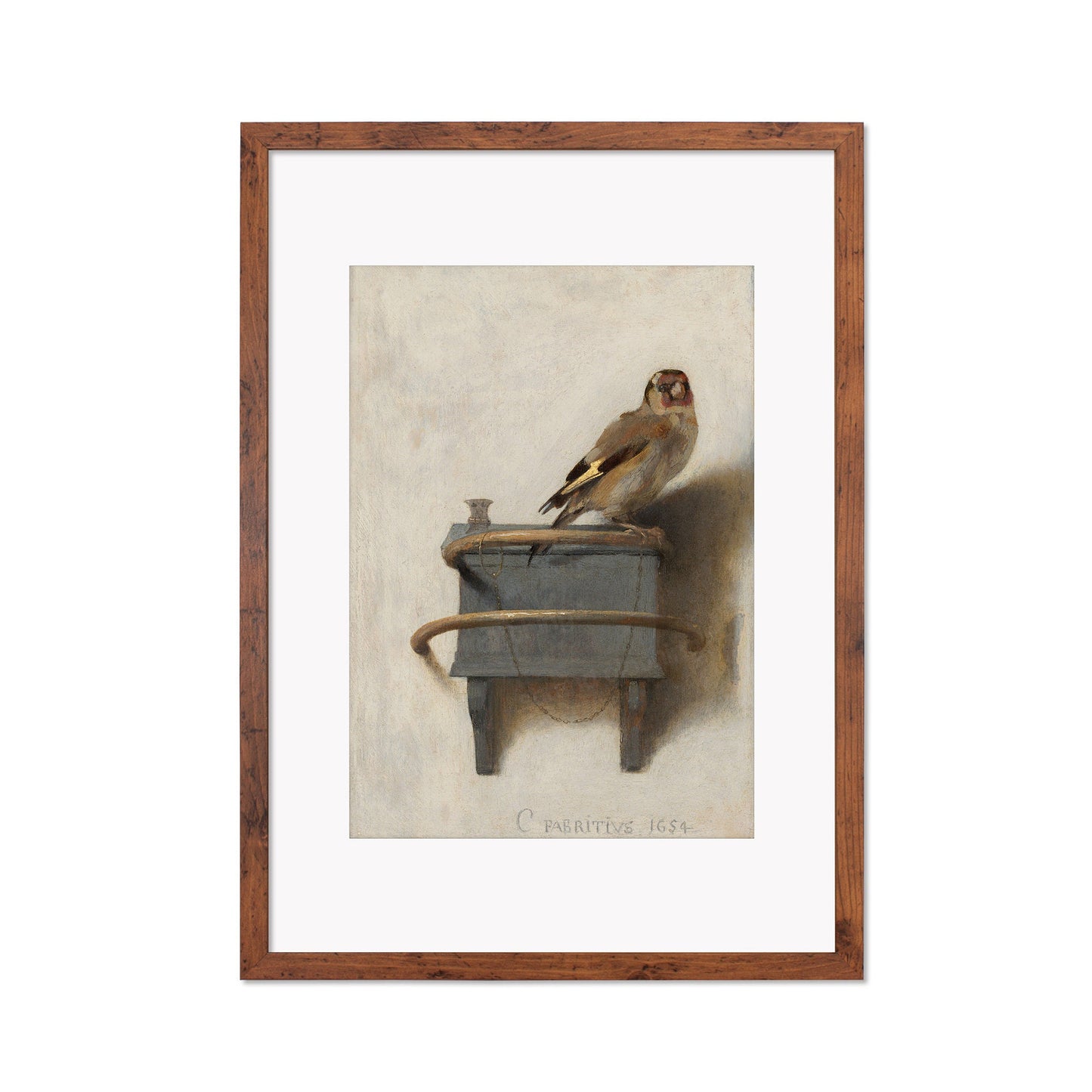 Framed Mounted The Goldfinch Vintage Art Print Poster Wall Decor Antique Carel Fabritius Painting Het Puttertje Birds Nature Dutch Beautiful