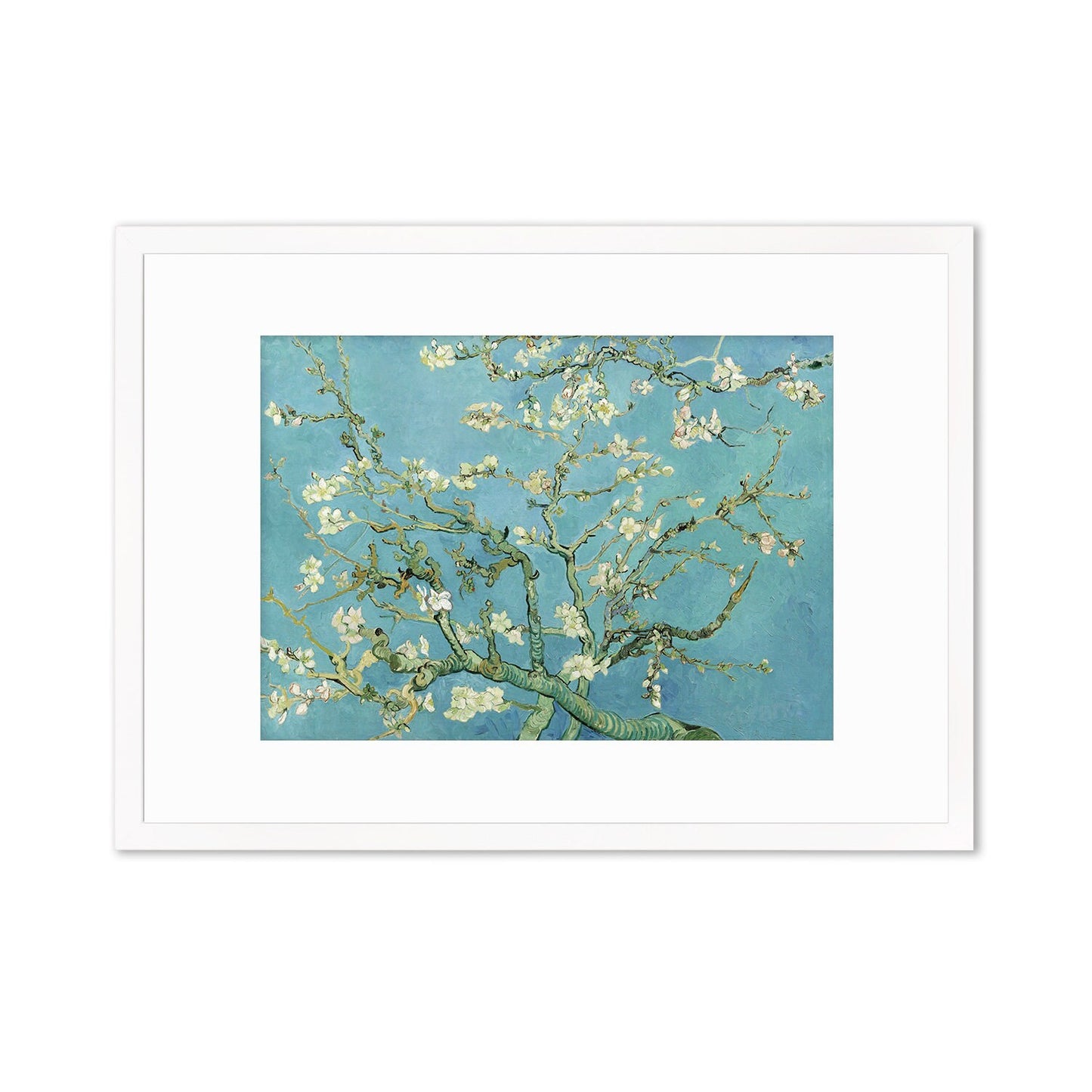 Vincent Van Gogh Art Print Poster Impressionist Almond Blossoms Floral Flowers Impressionism Painting Framed Mounted Wall Beautiful A2 A3