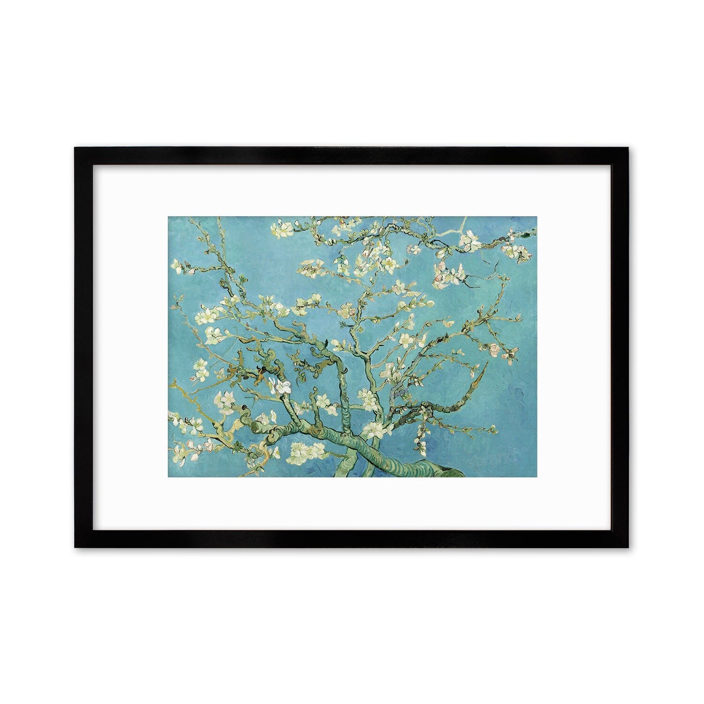Vincent Van Gogh Art Print Poster Impressionist Almond Blossoms Floral Flowers Impressionism Painting Framed Mounted Wall Beautiful A2 A3